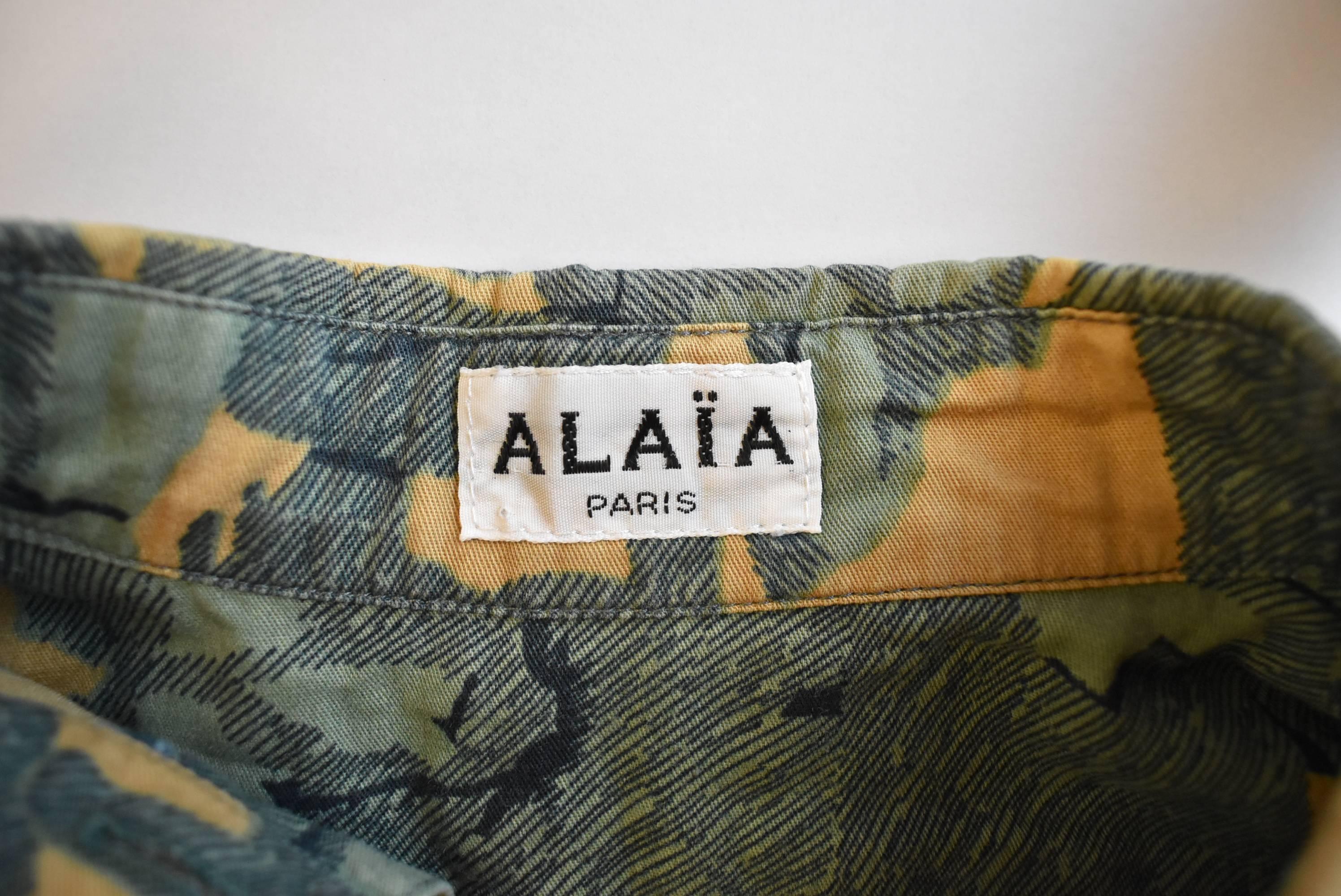 Women's or Men's Azzedine Alaia Camouflage Oversize Shirt / Dress