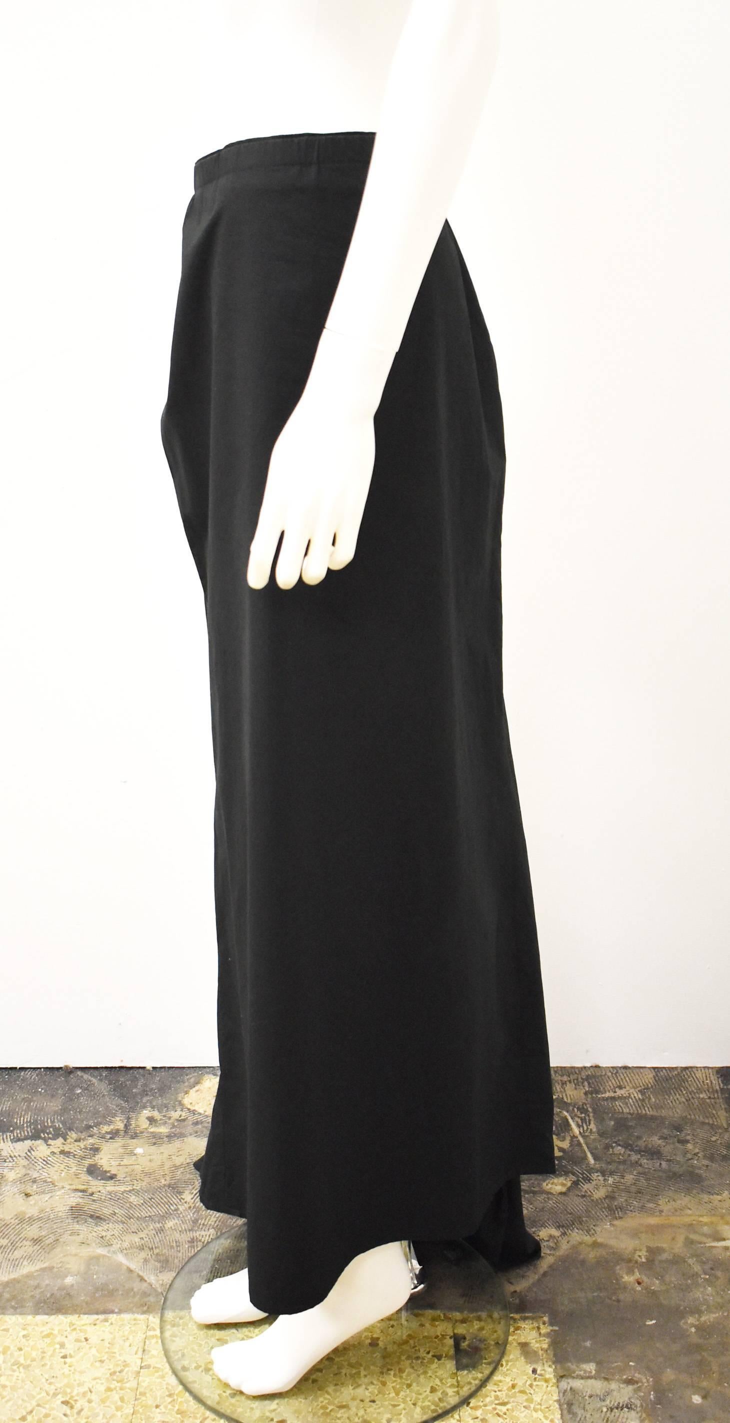 Women's Dries Van Noten Long Black Ruched Skirt 