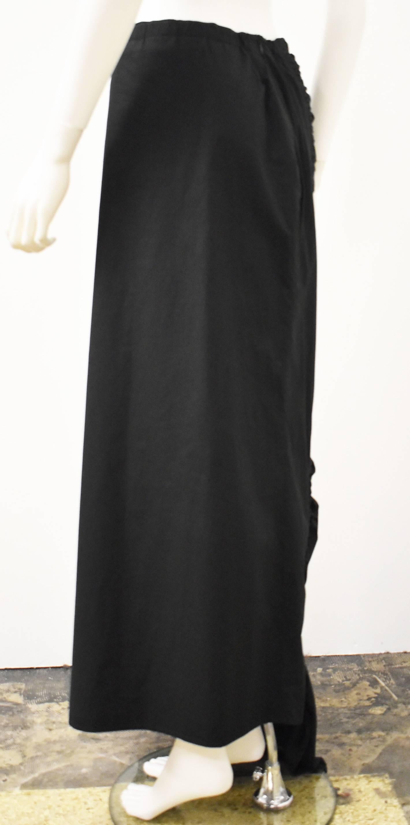 Dries Van Noten Long Black Ruched Skirt  1