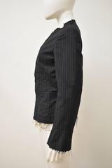 Junya Watanabe Man Pinstripe Jacket with Lace Trim