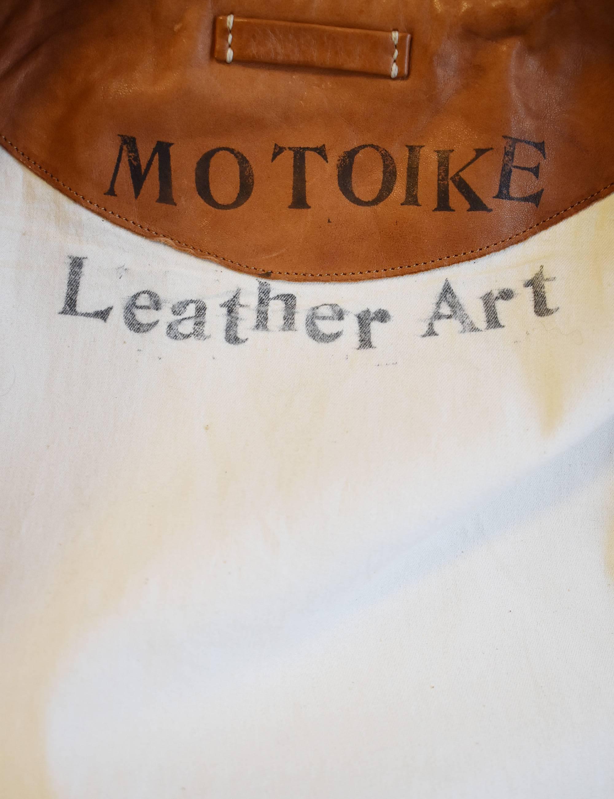 Men's Hideo Motoike Tan Leather Art Coat