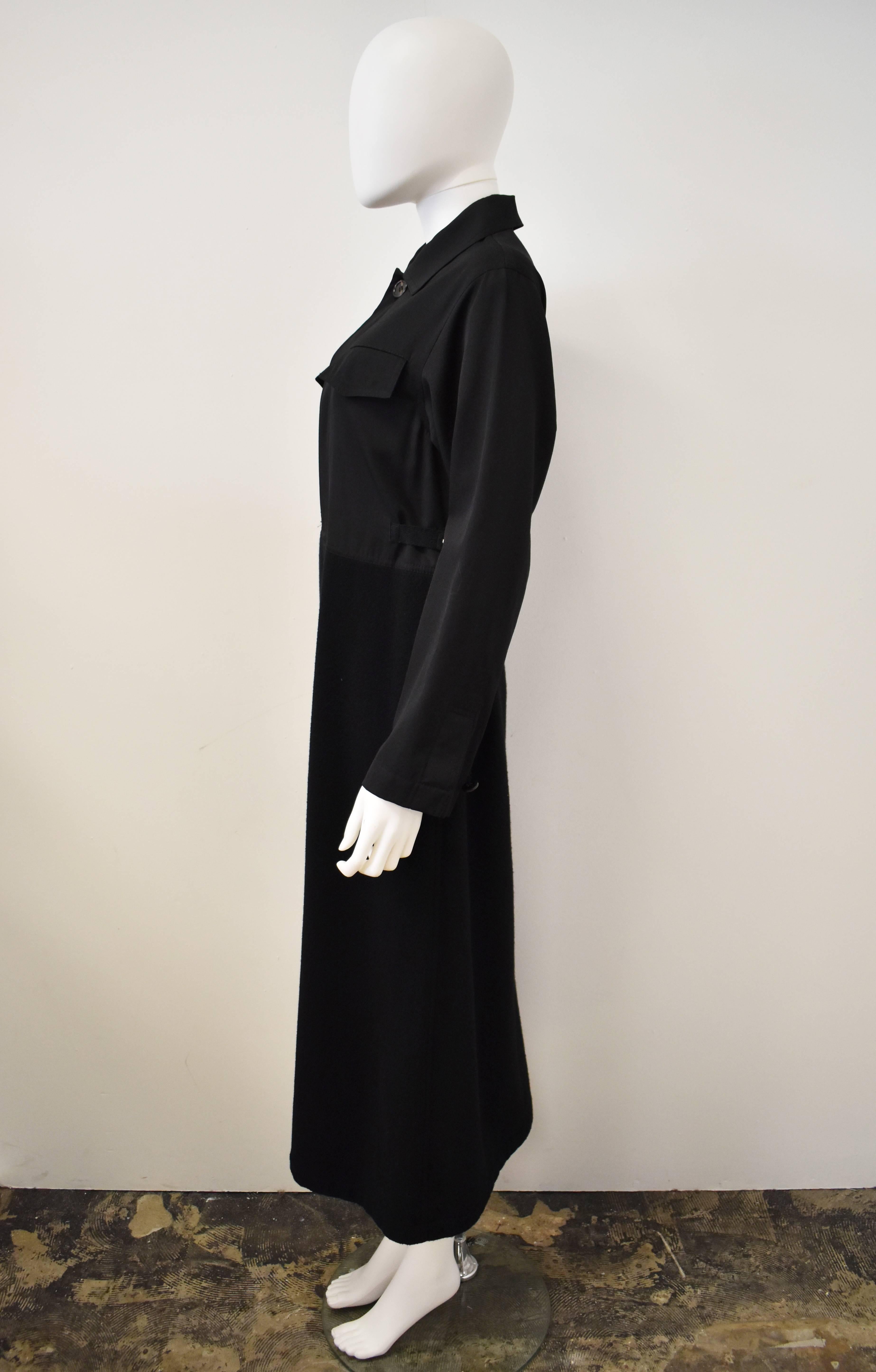 Comme des Garcons Black Tricot Dress with Long Sleeves and Chest Pockets 1994 In Excellent Condition In London, GB
