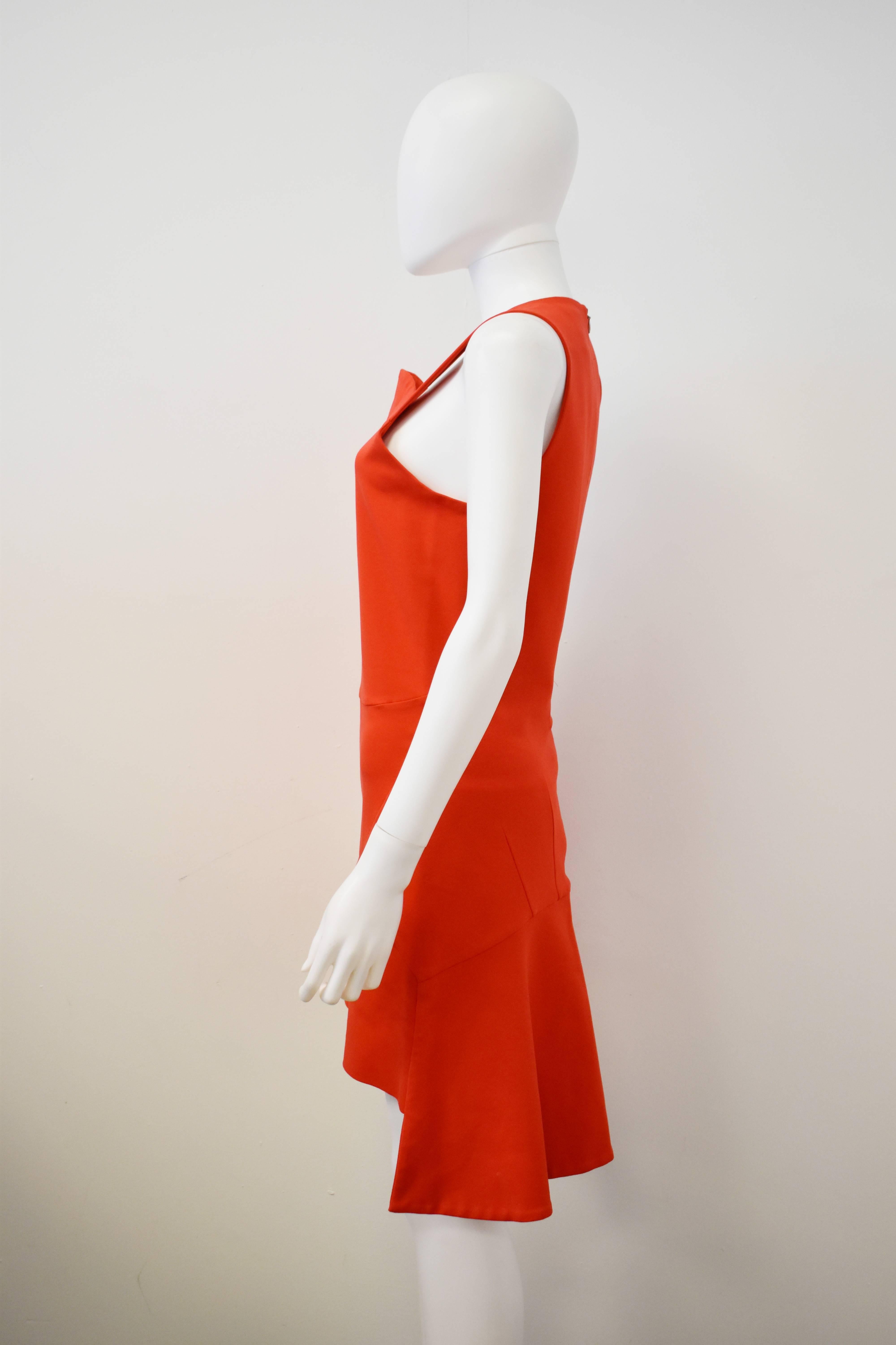 Givenchy Asymetric Red Fitted Dress  In Excellent Condition In London, GB