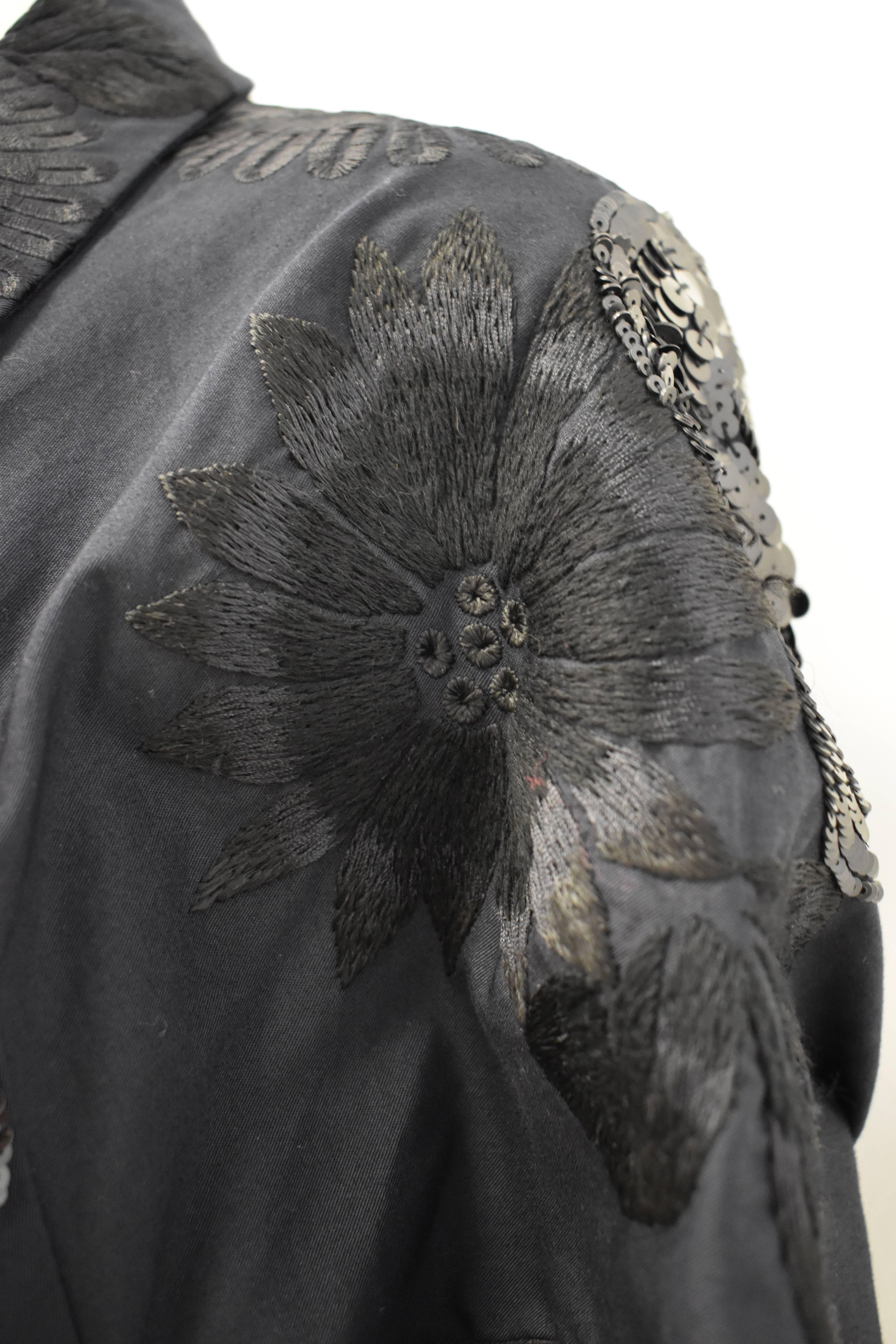 Dries Van Noten Black Cropped Jacket with Embroidery and Embellishment 2