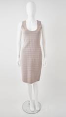 Alaïa Sleeveless Light Lilac Lace Elastic Stretch Body Con Dress