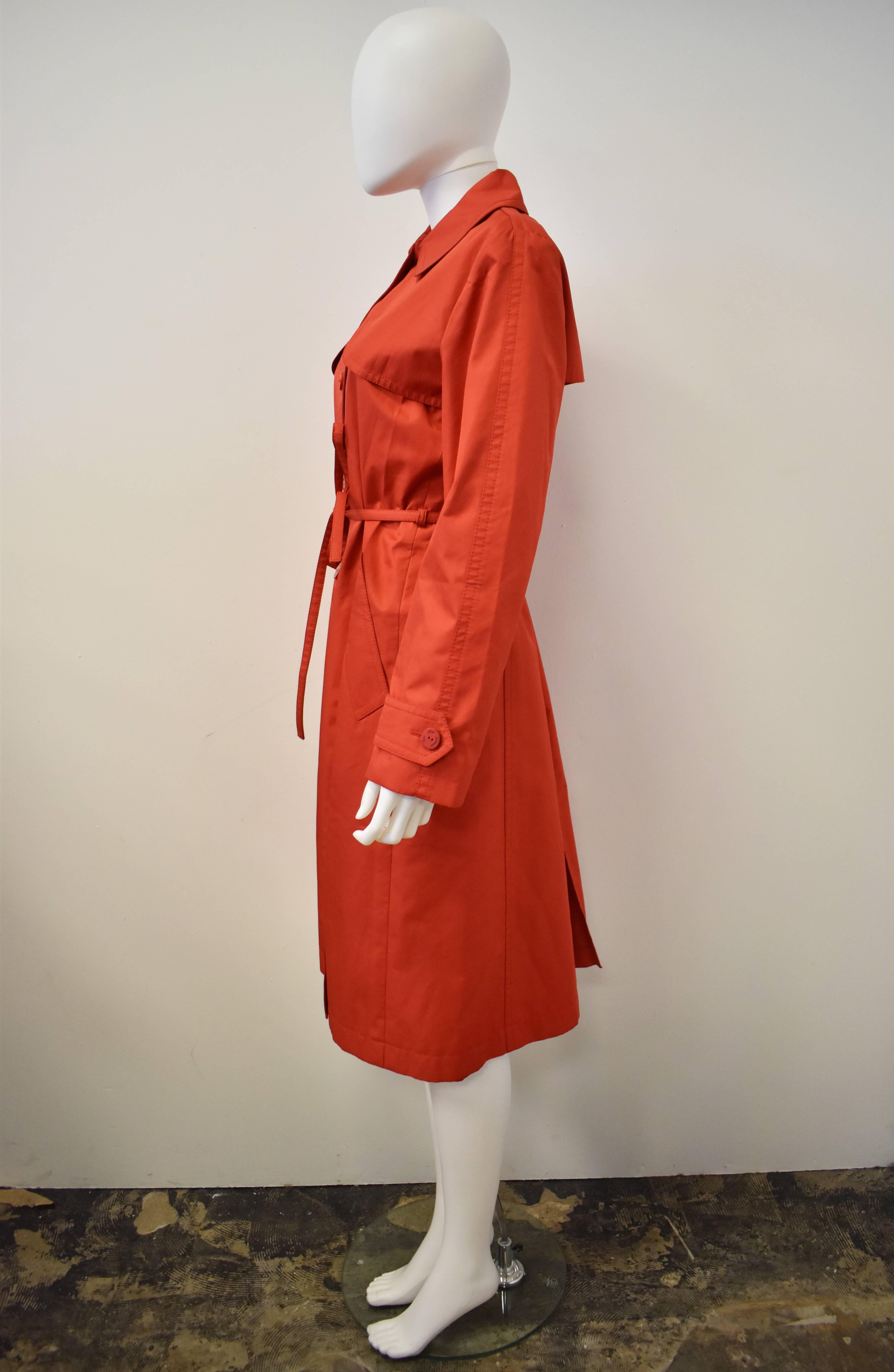 Women's Yves Saint Laurent Rive Gauche Red Vintage Trench Coat