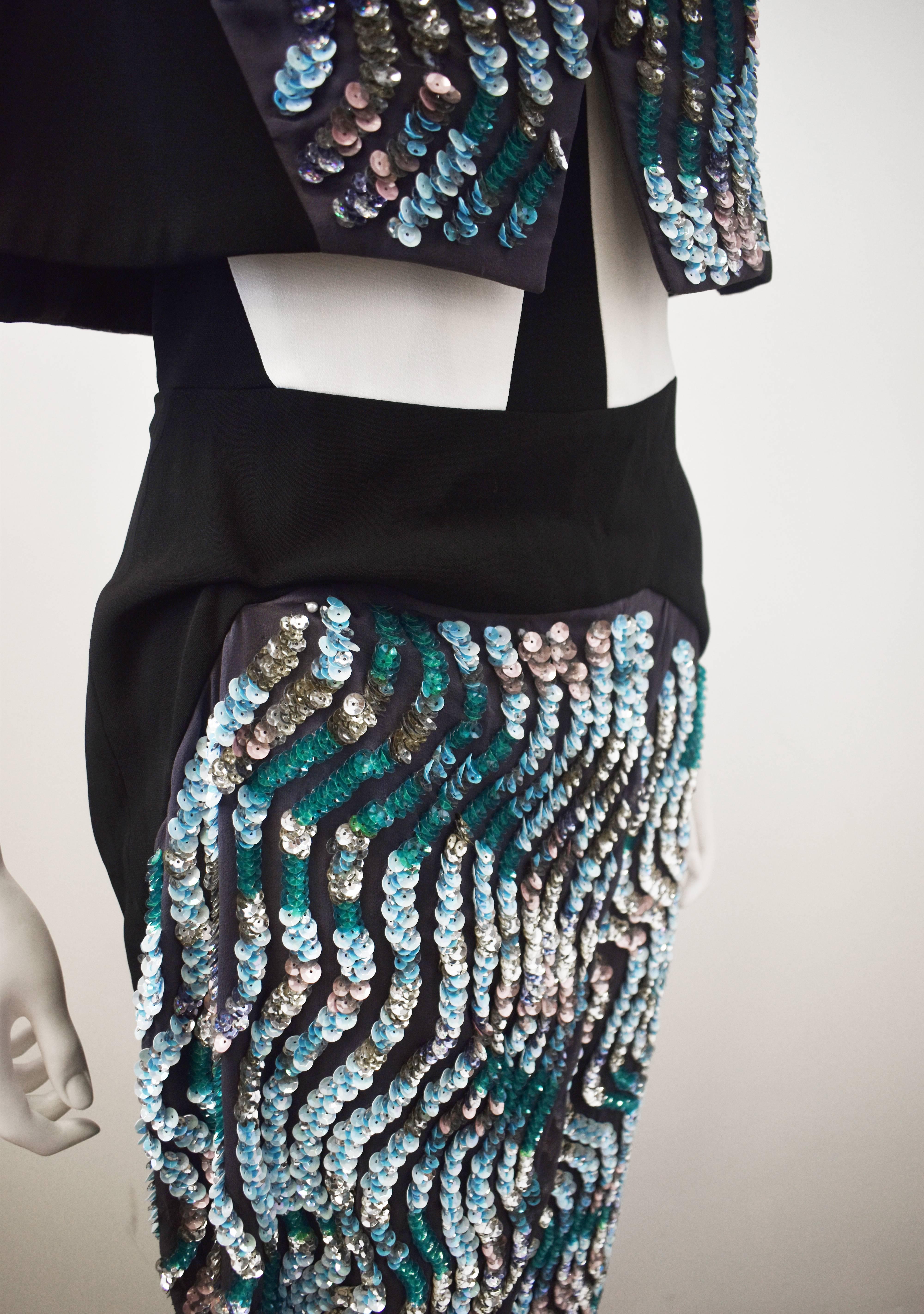 Peter Pilotto Strapless Embellished Sequin Cocktail ‘Wave’ Dress A/W 13 2