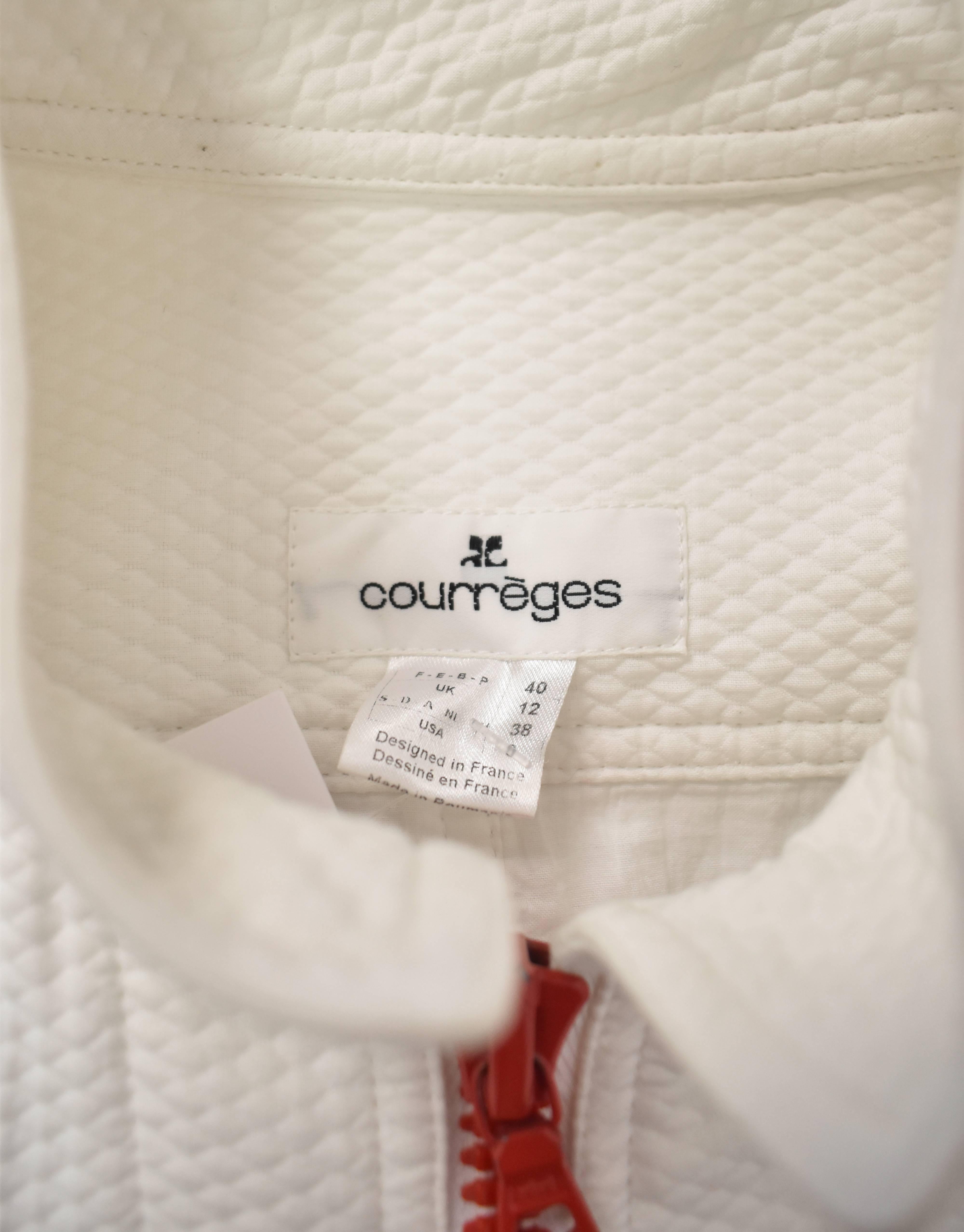 Courrèges white two piece with mini dress and cropped jacket  1