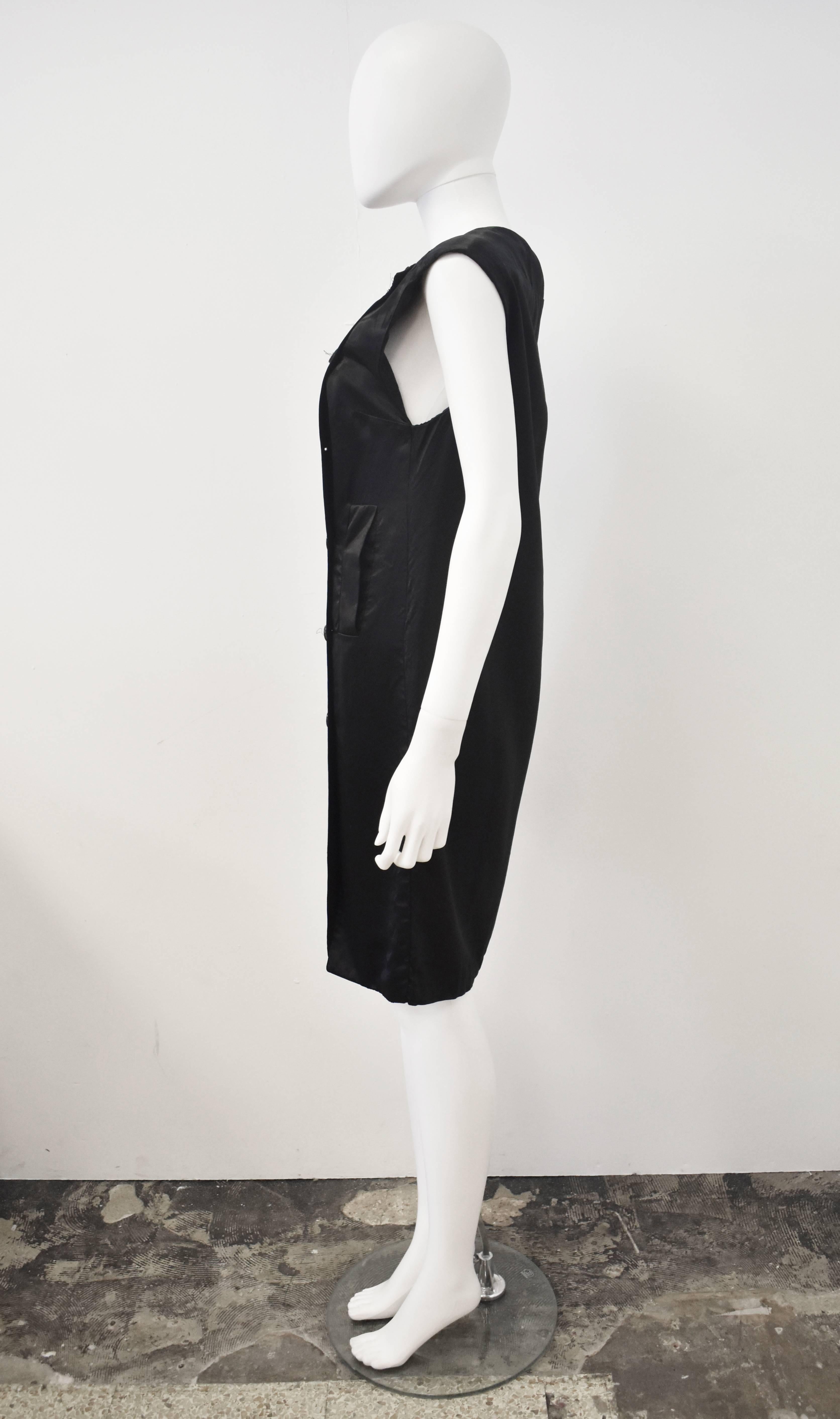 Black Dries van Noten black button down dress For Sale