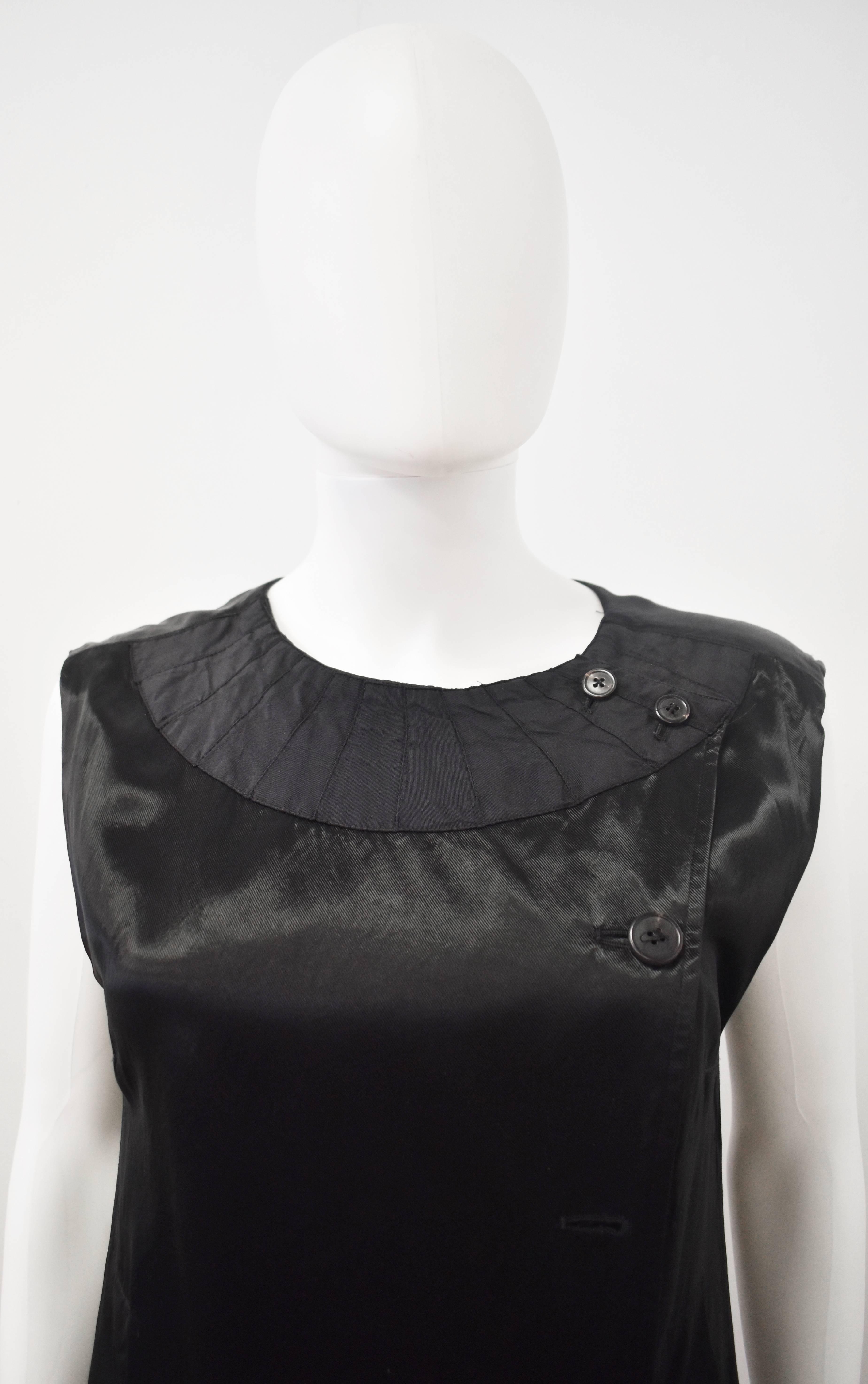 Women's Dries van Noten black button down dress For Sale