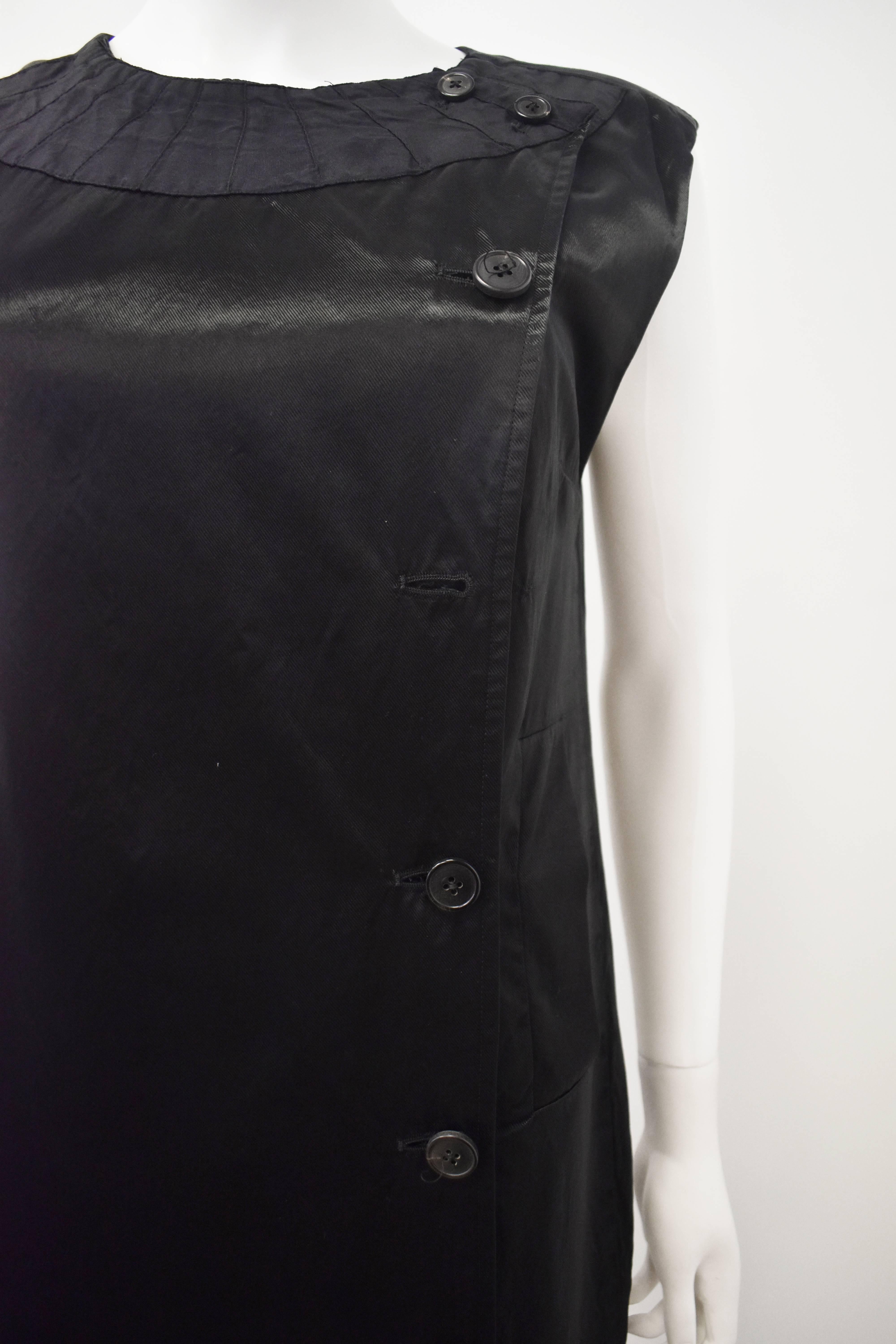 Dries van Noten black button down dress For Sale 1