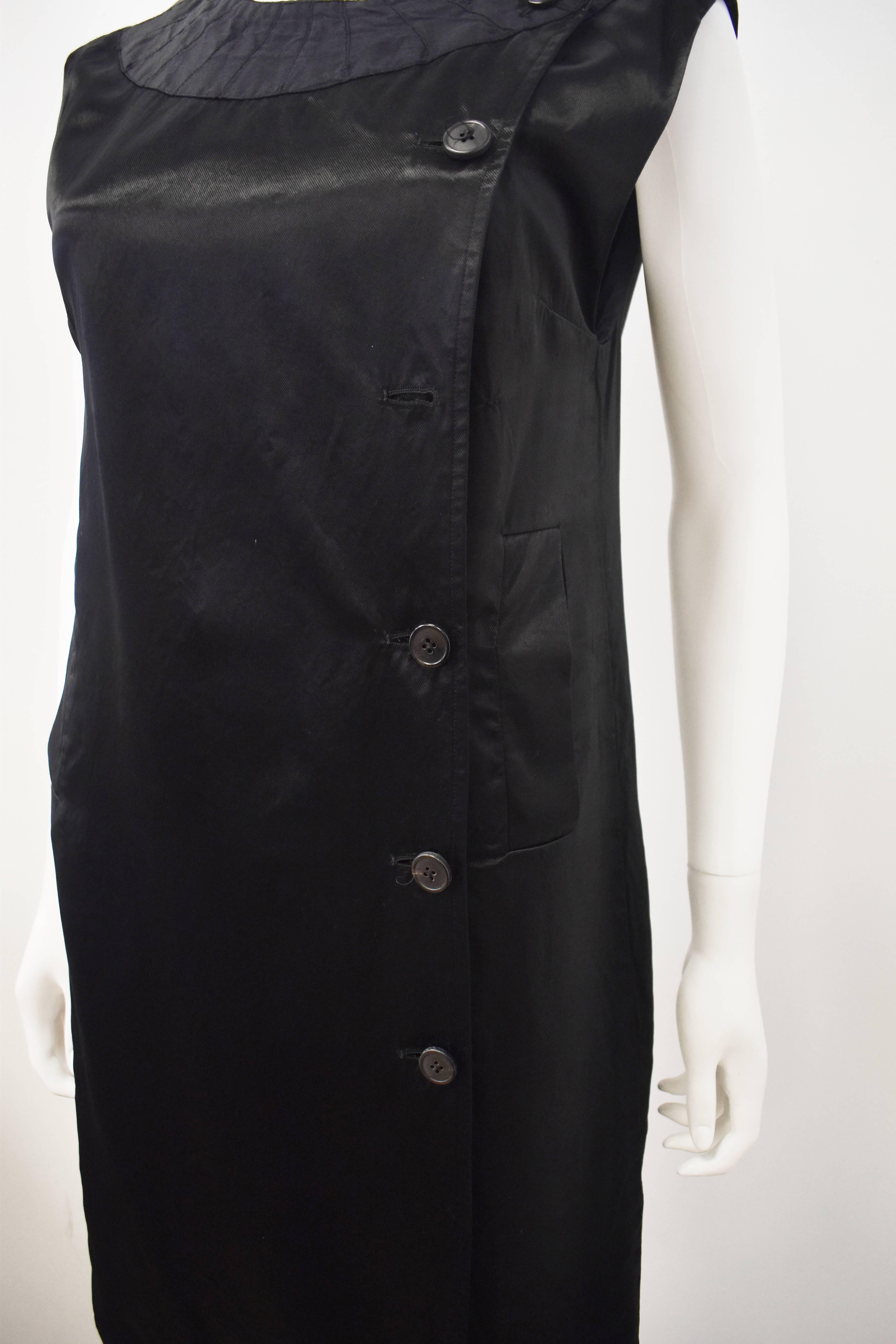 Dries van Noten black button down dress For Sale 2