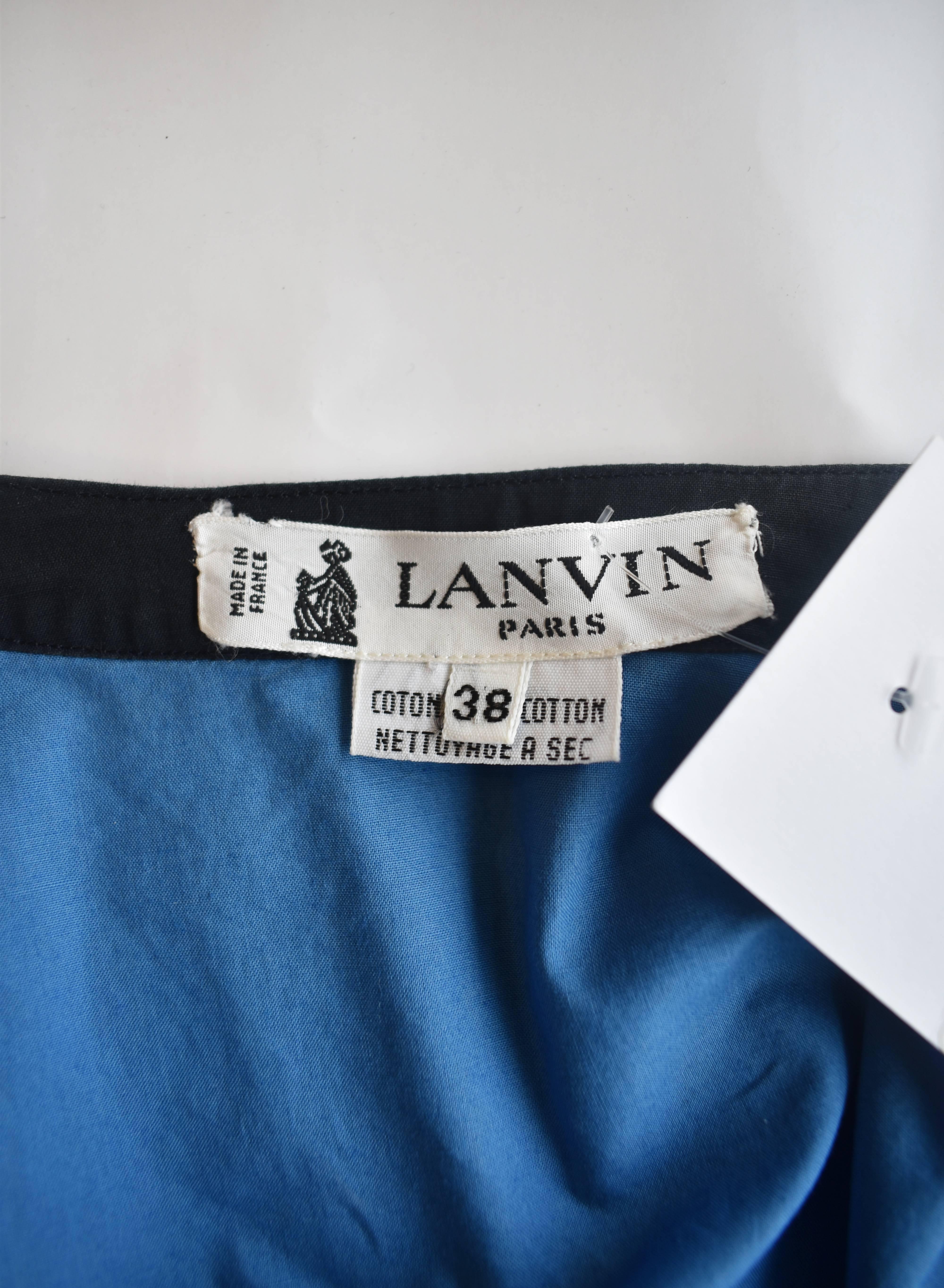 Lanvin 1980s blue cotton top  1