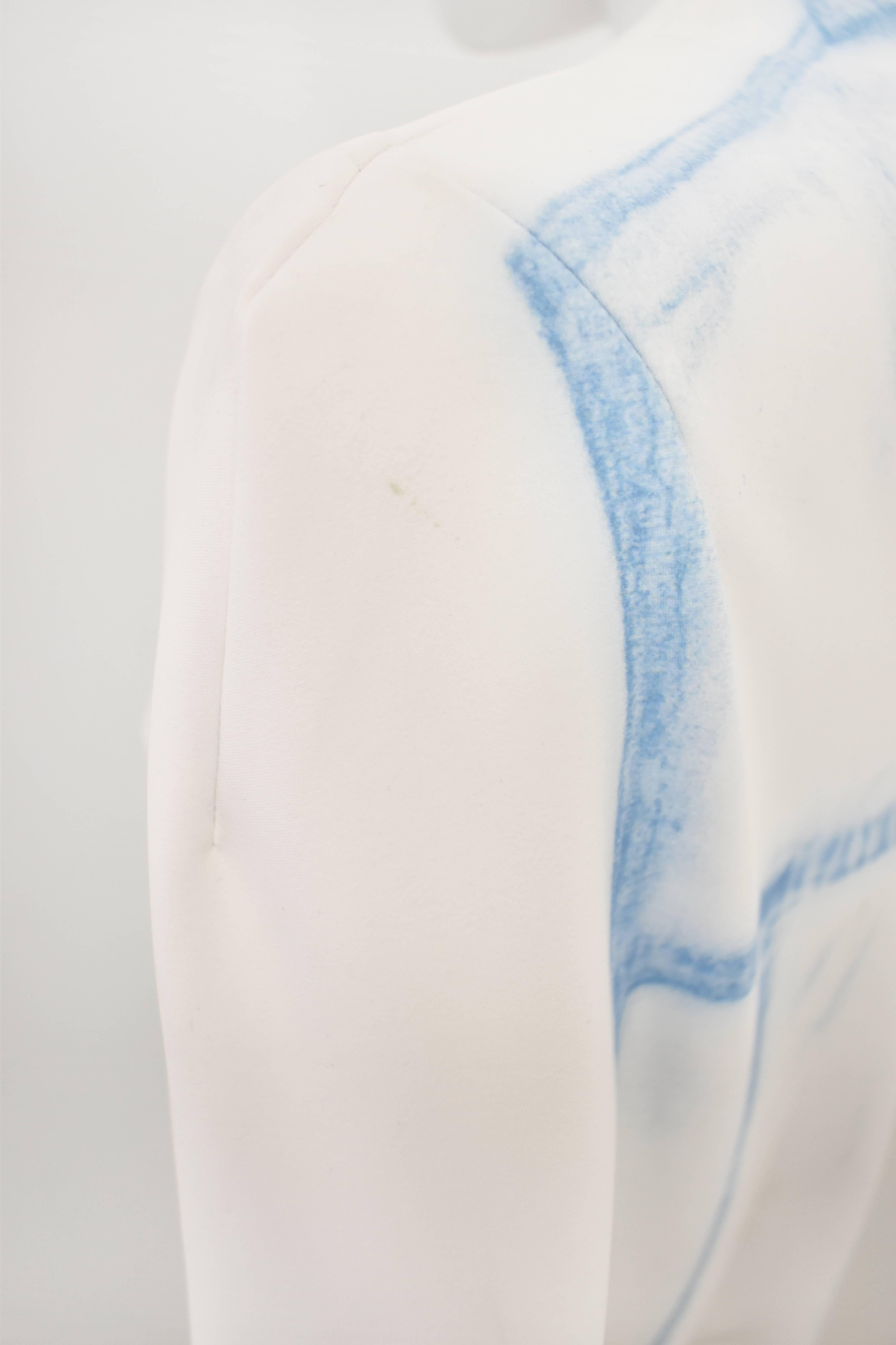 Women's Maison Martin Margiela ‘Denim Jacket’ Print Trompe L’oeil Cape Top