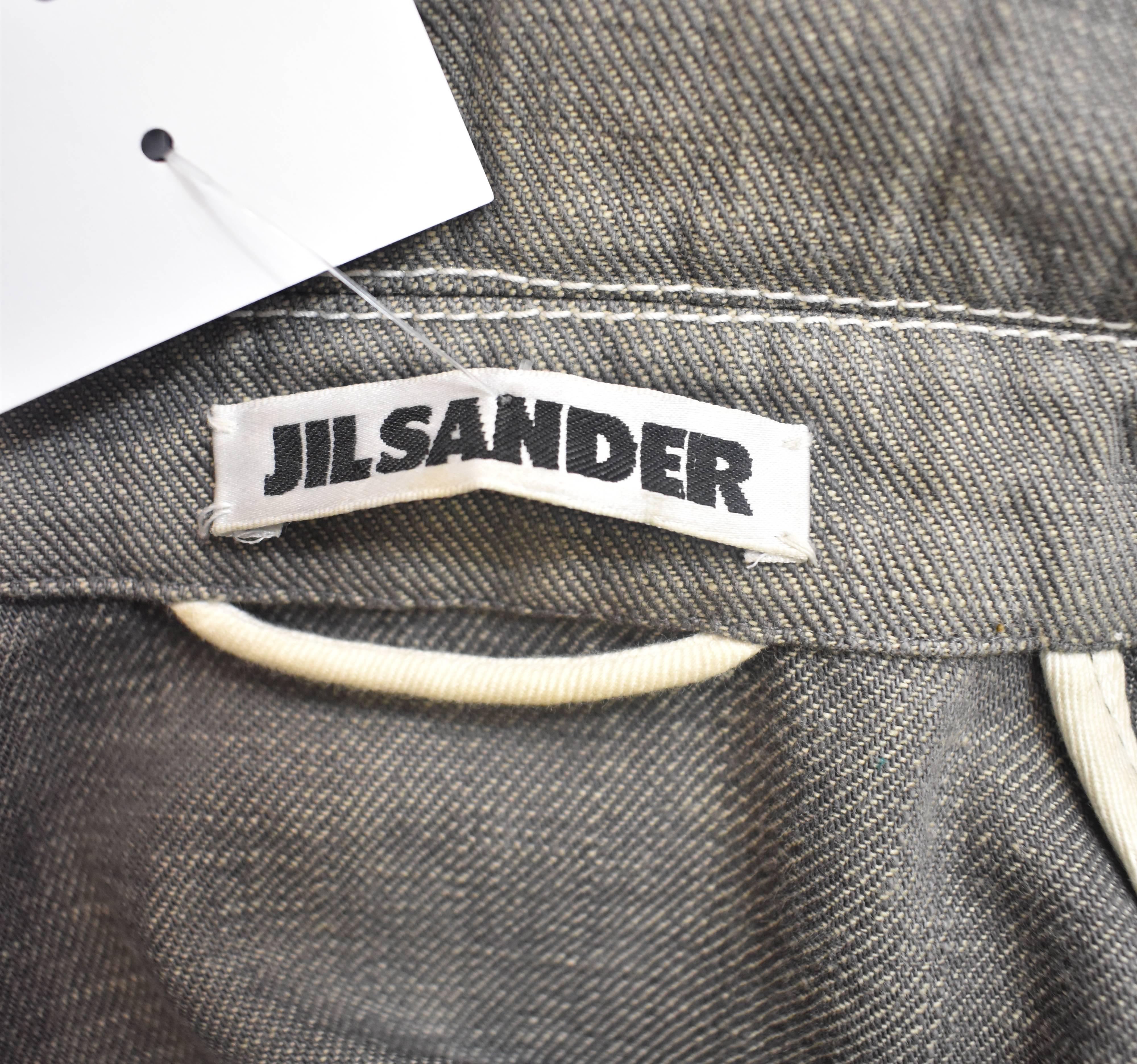 Jil Sander Raf Simons Grey Denim Trench Coat  For Sale 1
