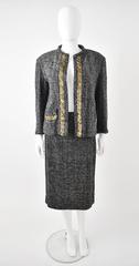 Yohji Yamamoto ‘Chanel Homage’ Black and White Tweed Skirt Suit with Gold Sequin