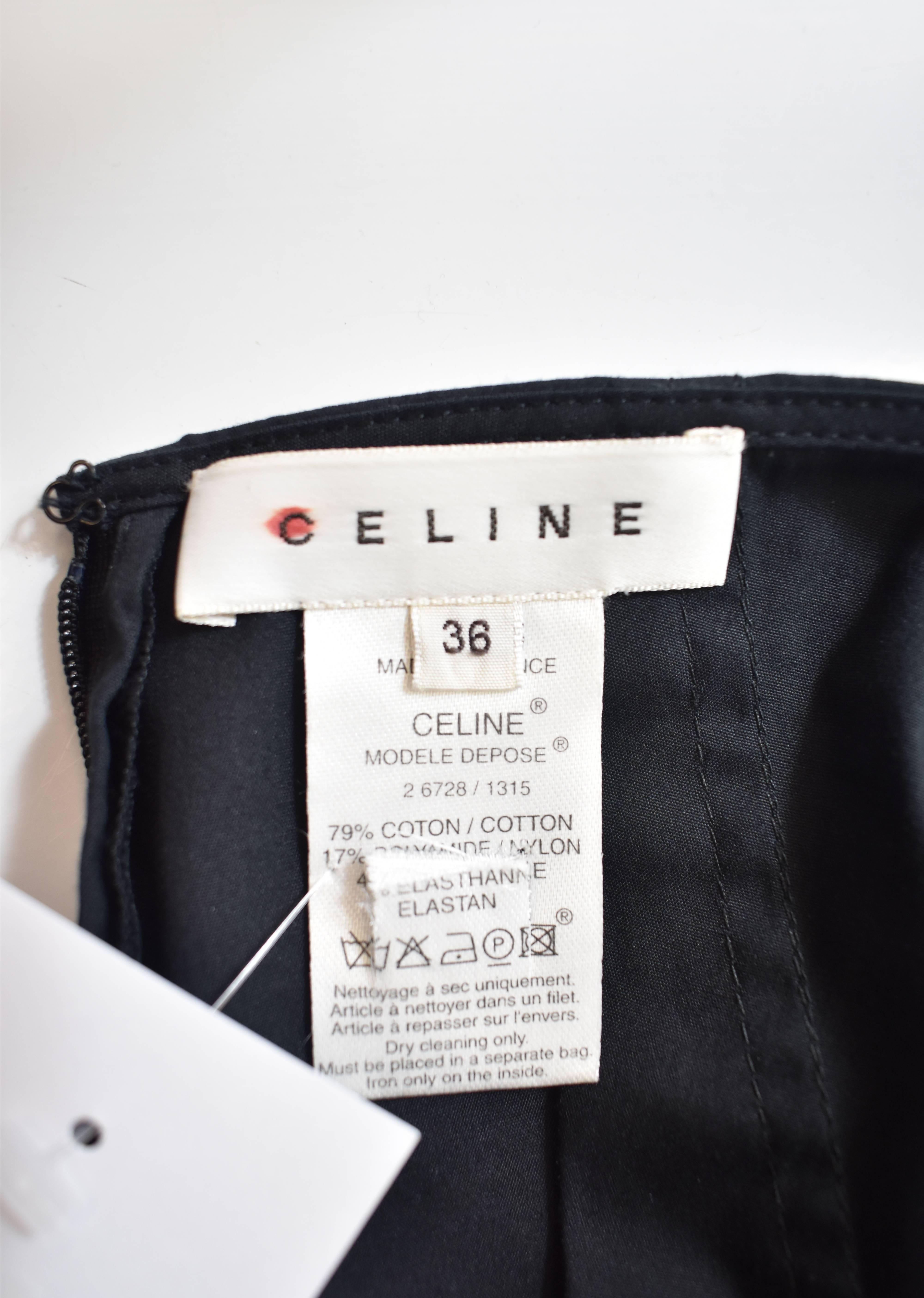 Celine Black Halterneck Dress with Collar and Ruffled Bib Front 1