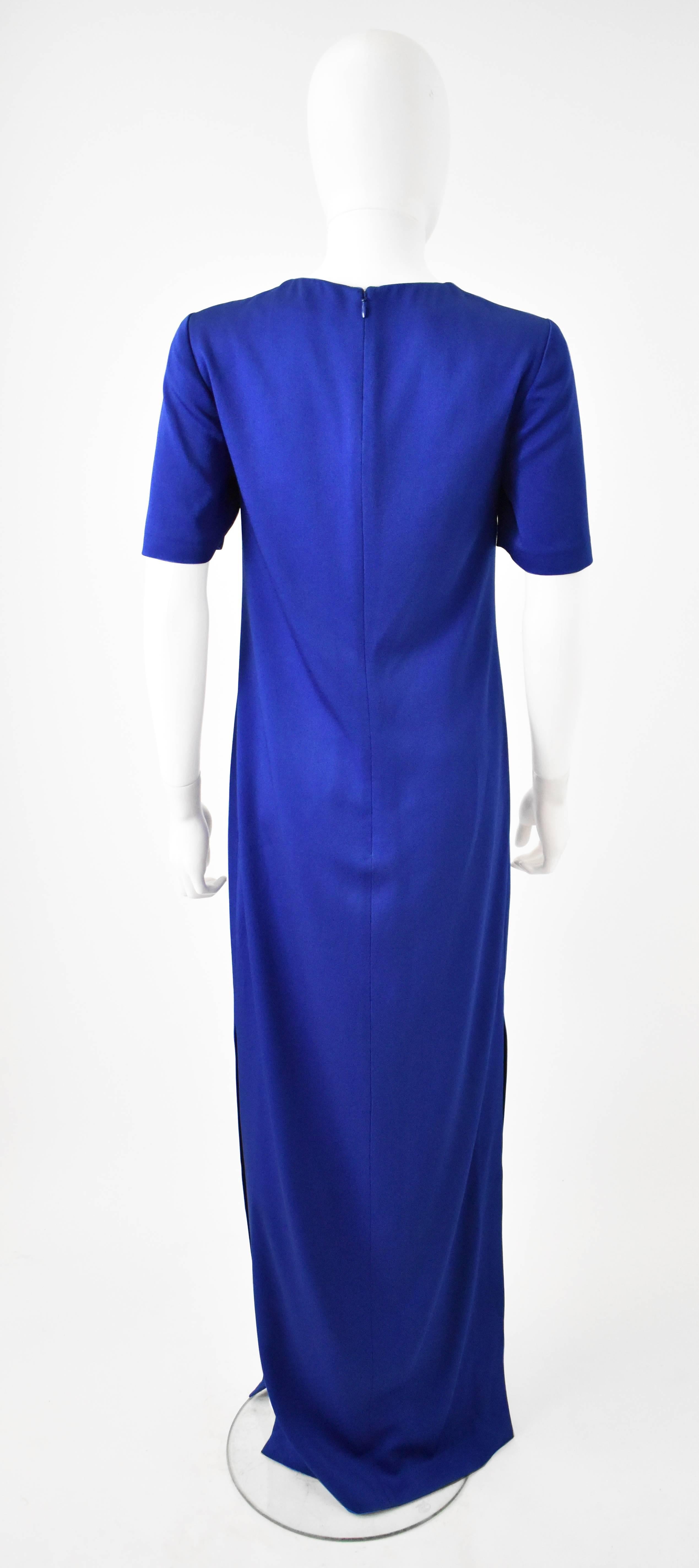 Alexander McQueen Royal Blue Long Dress with Dramatic Leg Slits  In Excellent Condition For Sale In London, GB