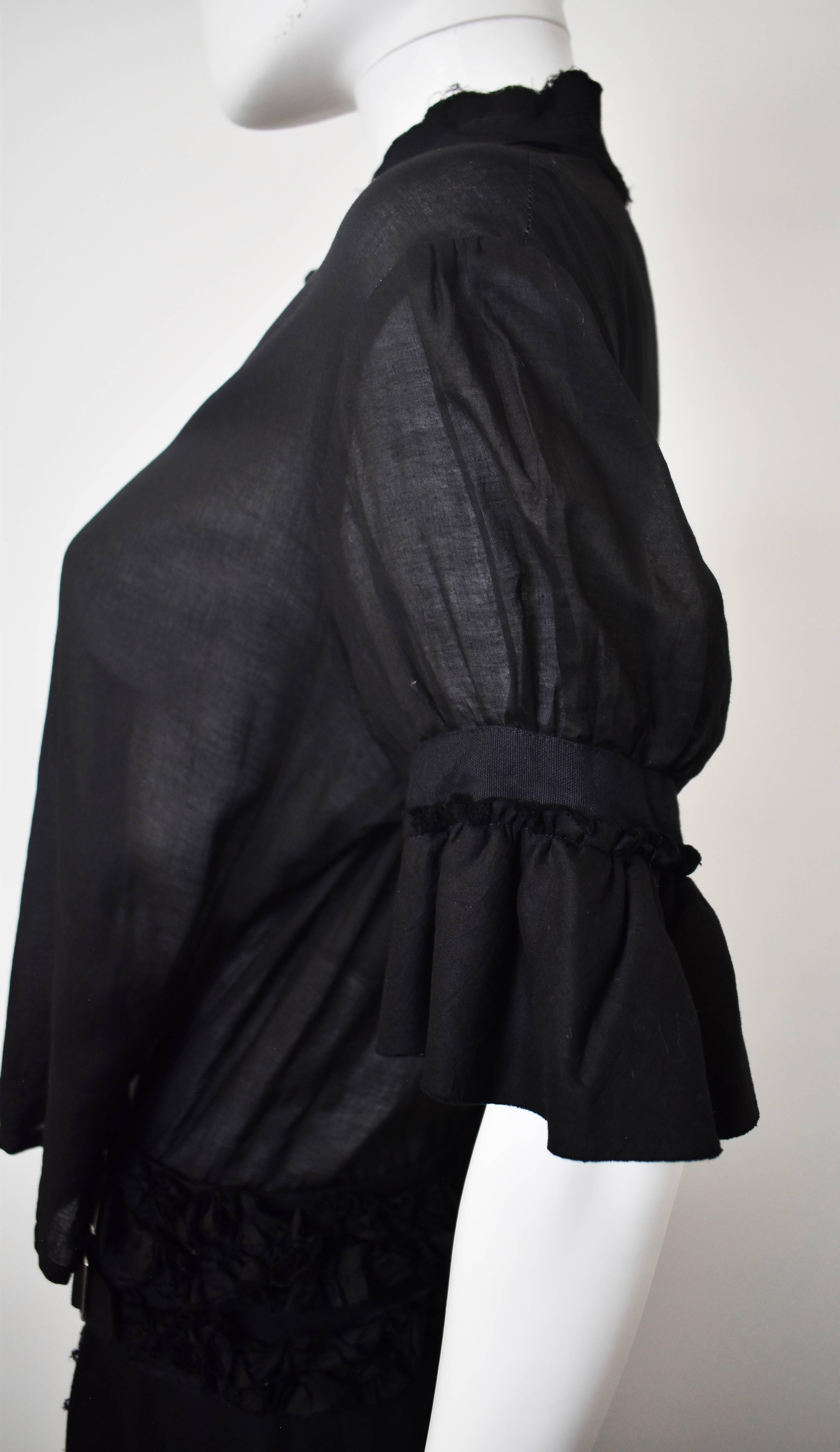 Comme des Garcons Tricot Black Dress with Sheer Top and Ruffle Detail Skirt 2007 1