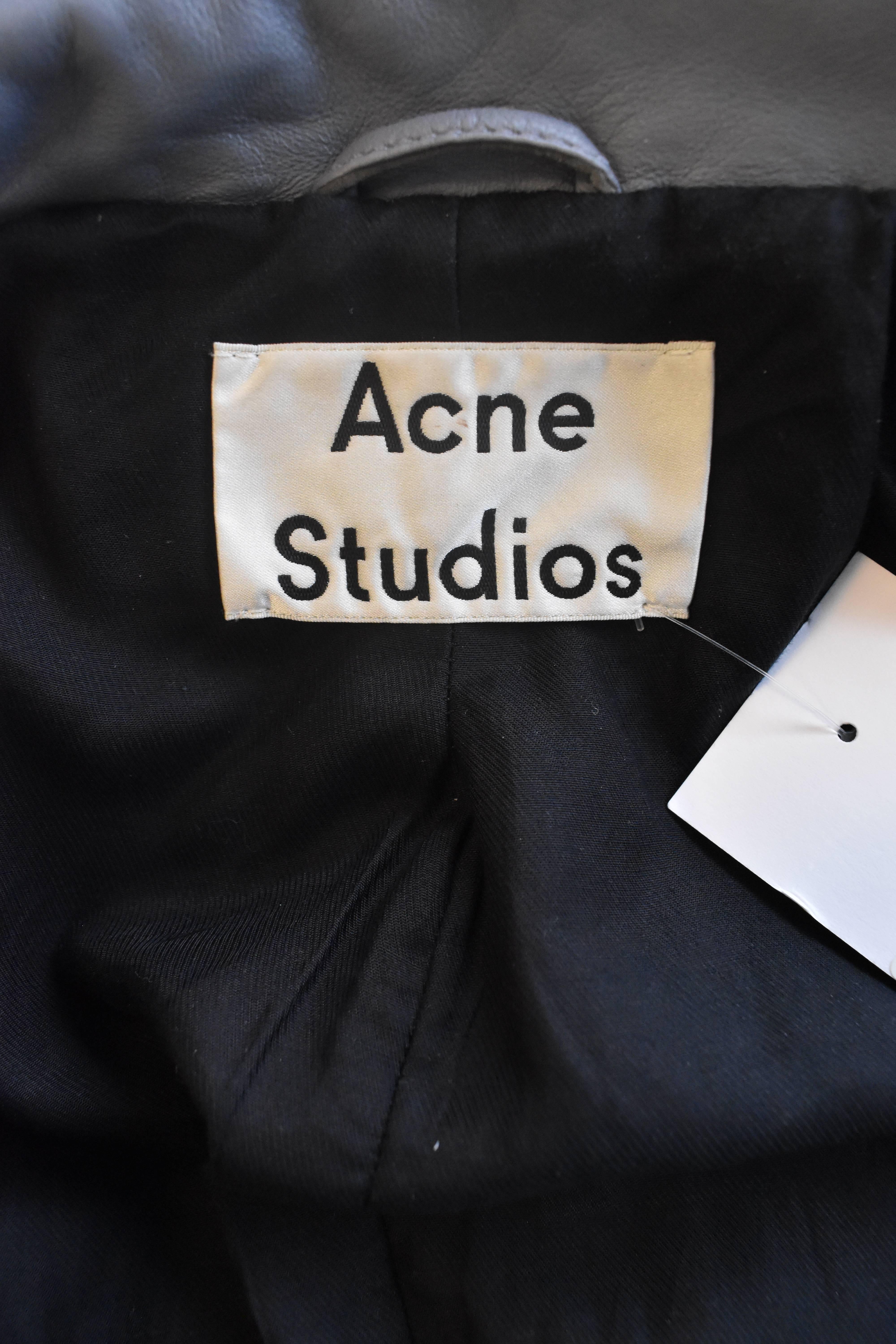 Acne Studios Blue/Purple Leather Biker Jacket 1