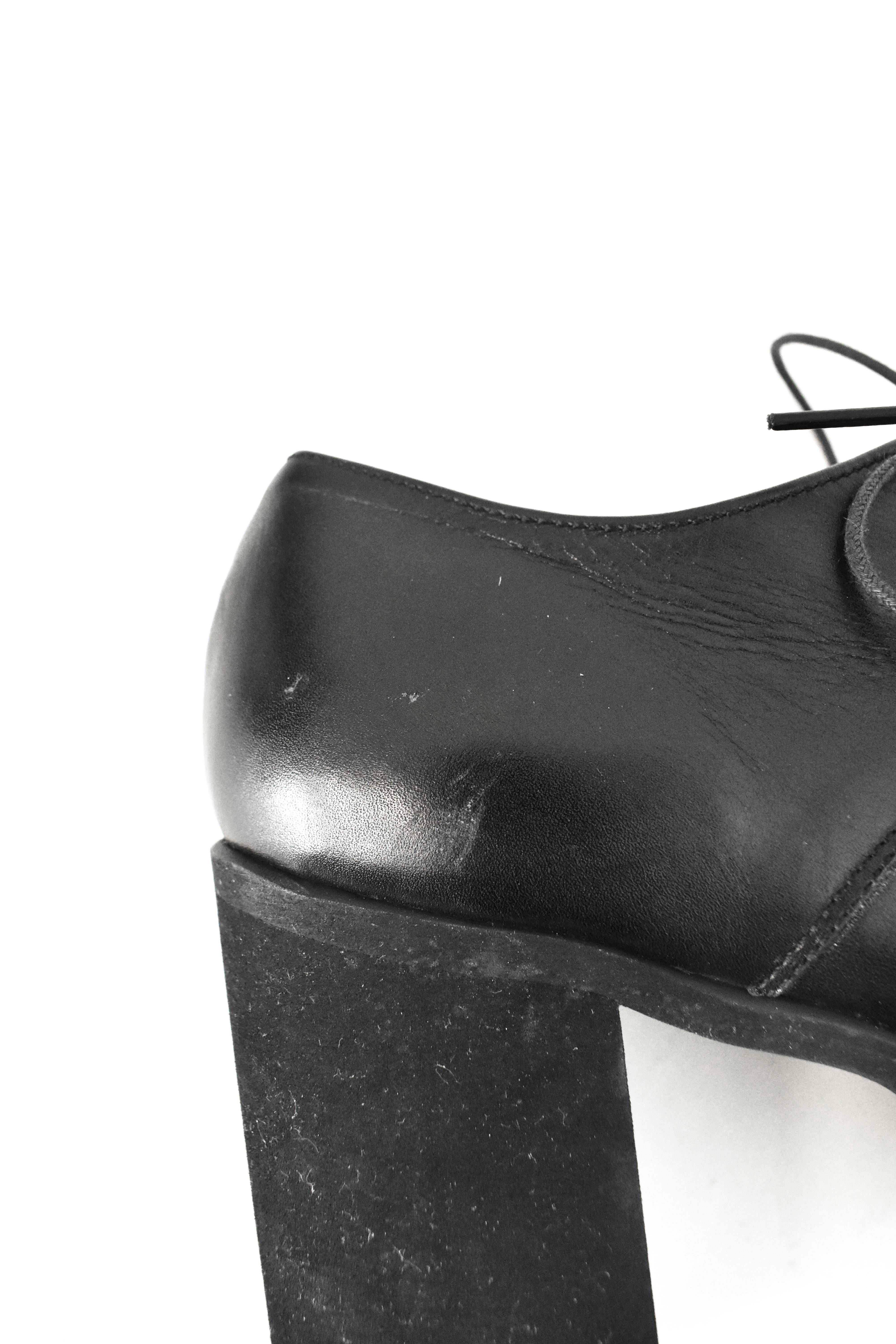 Yohji Yamamoto Black Platform Lace-Up Shoes 2