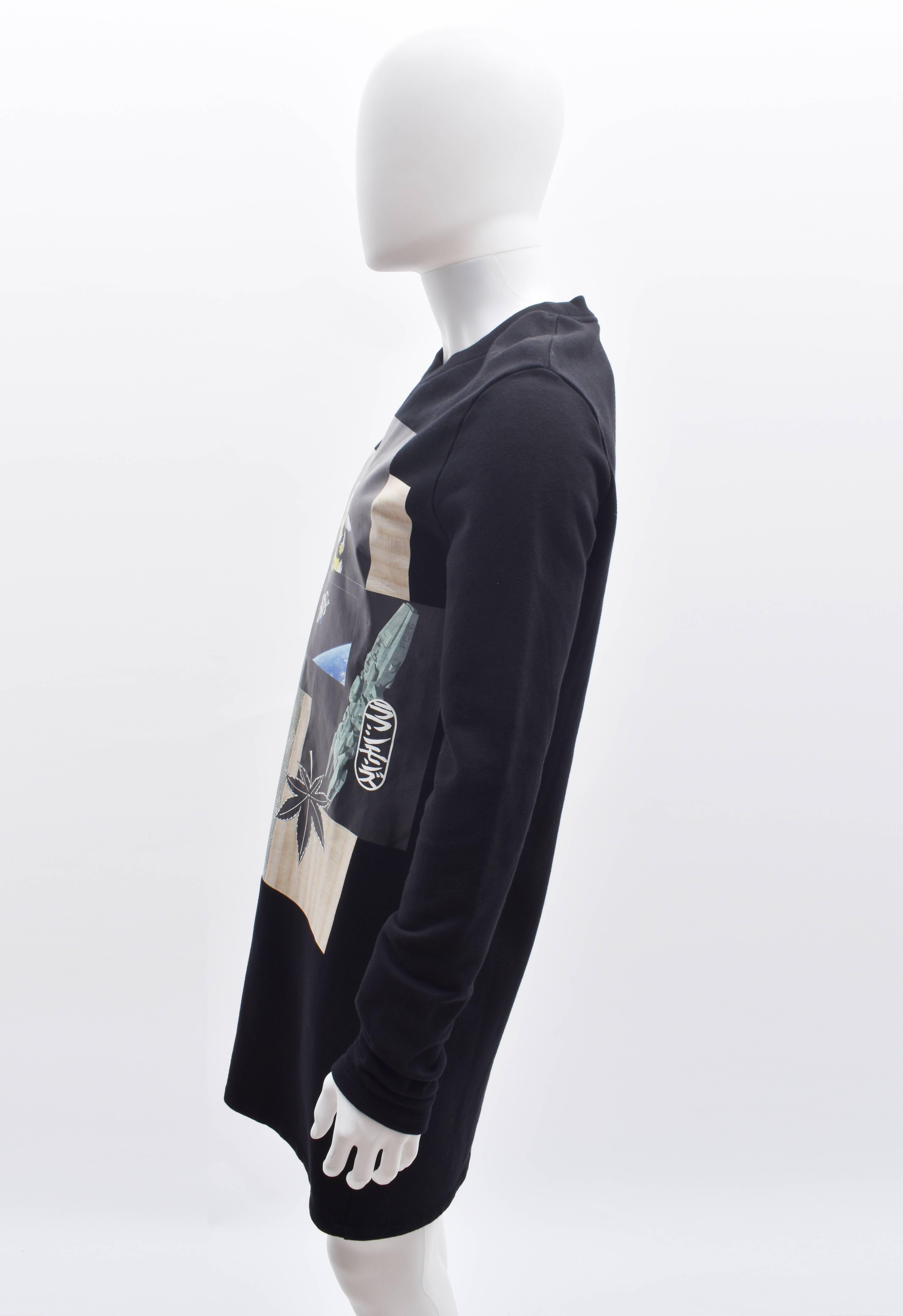 Black Raf Simons Oversized Sweater with Photo Prints 