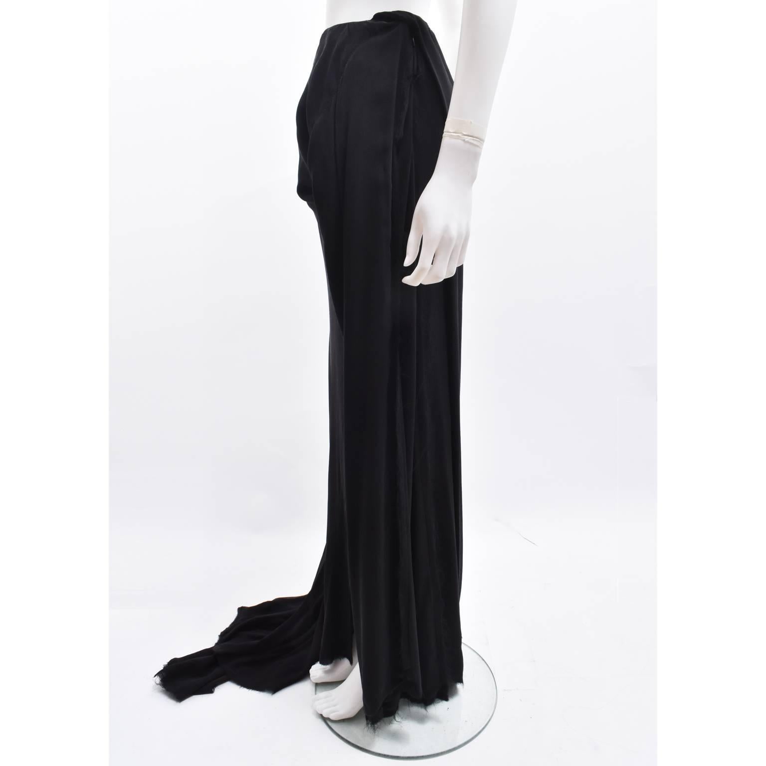 Vivienne Westwood ‘Acorn’ Black Asymmetric Skirt with Side Knot and Slit Details In Excellent Condition For Sale In London, GB