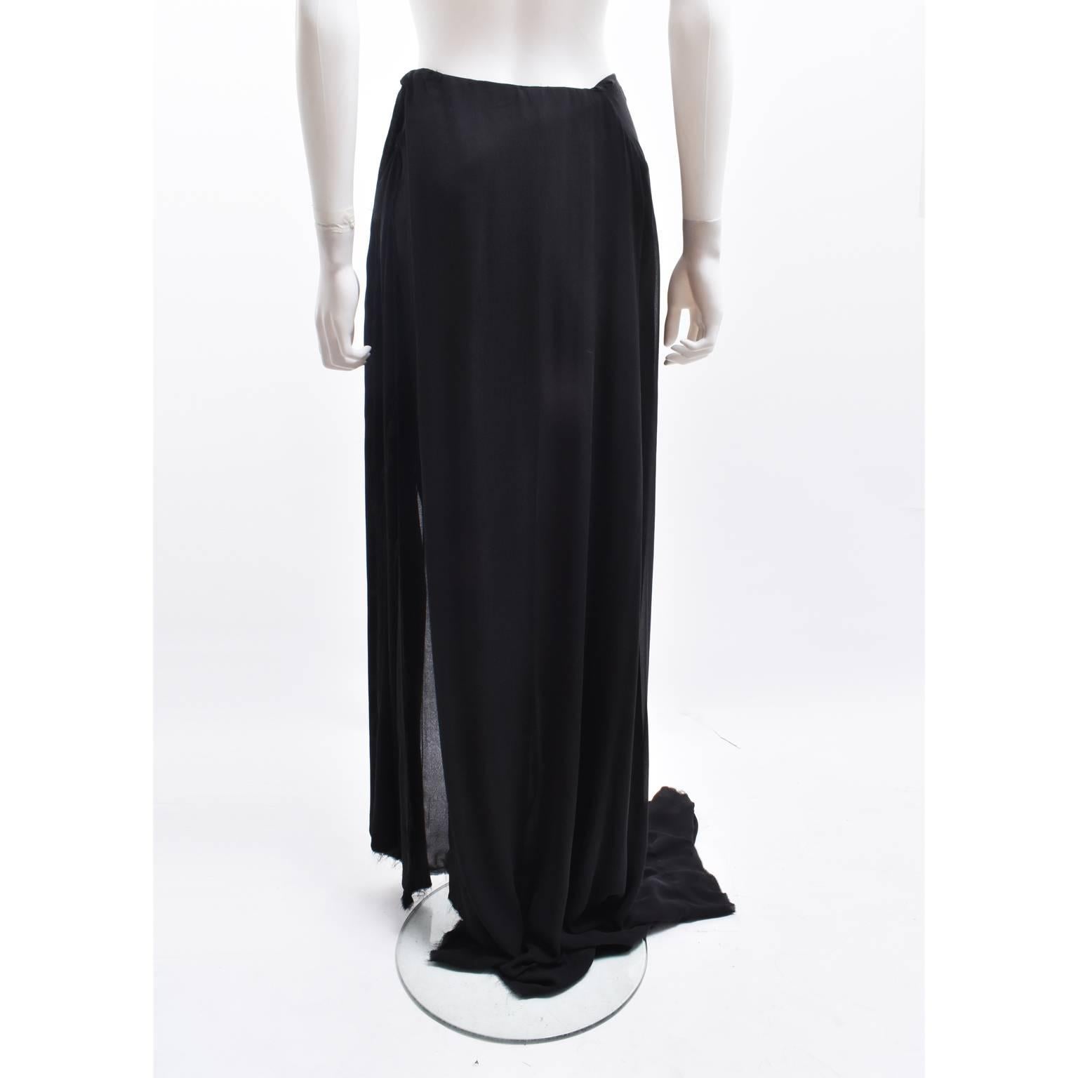Vivienne Westwood ‘Acorn’ Black Asymmetric Skirt with Side Knot and Slit Details For Sale 1