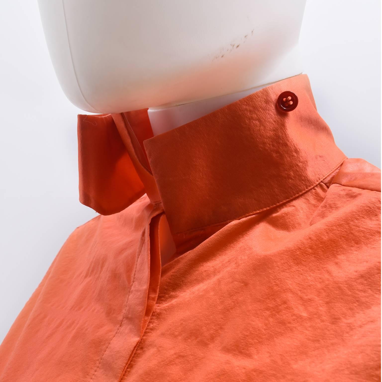 Balenciaga Orange Sleeveless Vest Shirt with Collar Details  For Sale 1