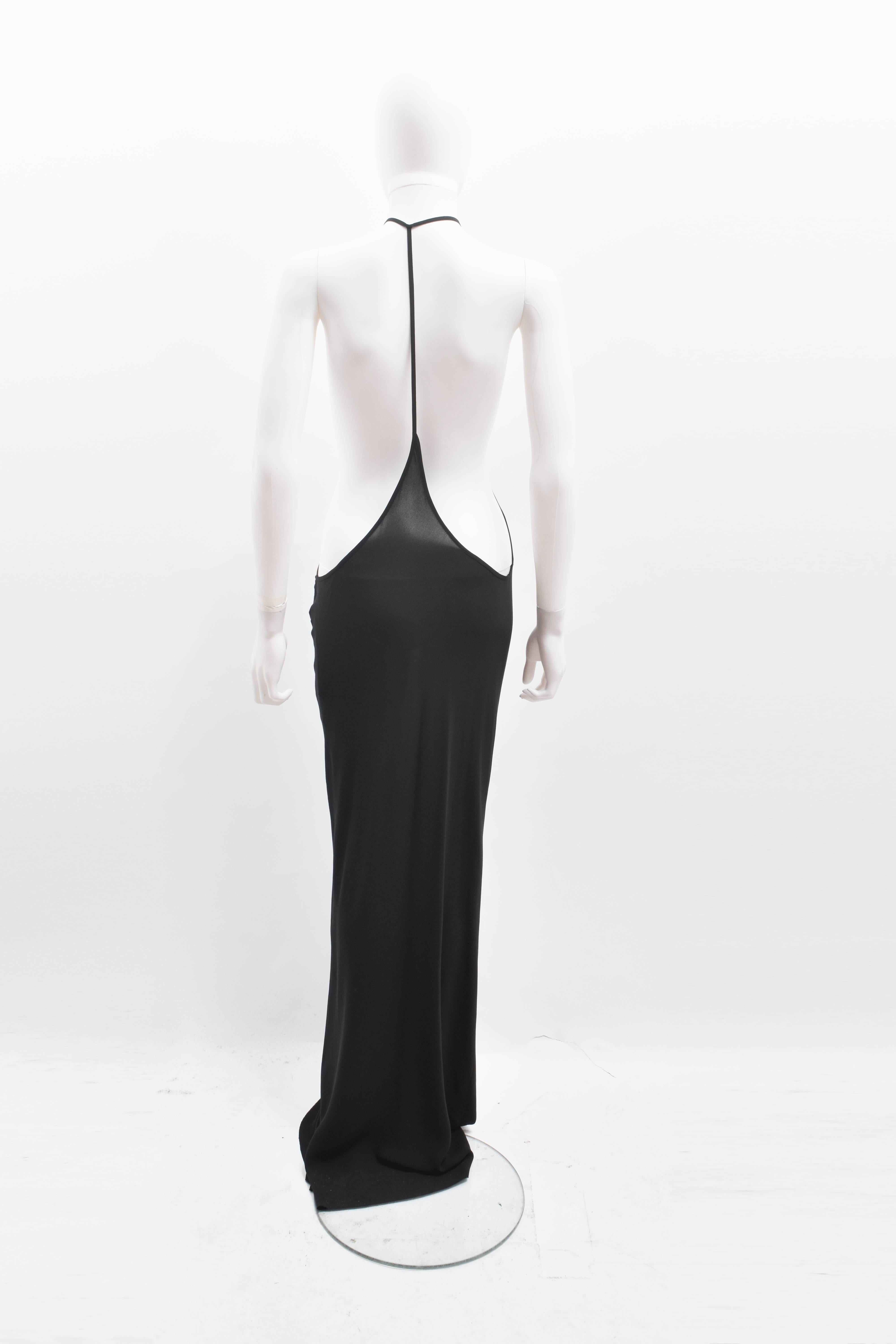 Ann Demeulemeester Black Silk Racerback Sheer Floor Length Dress  In Excellent Condition In London, GB