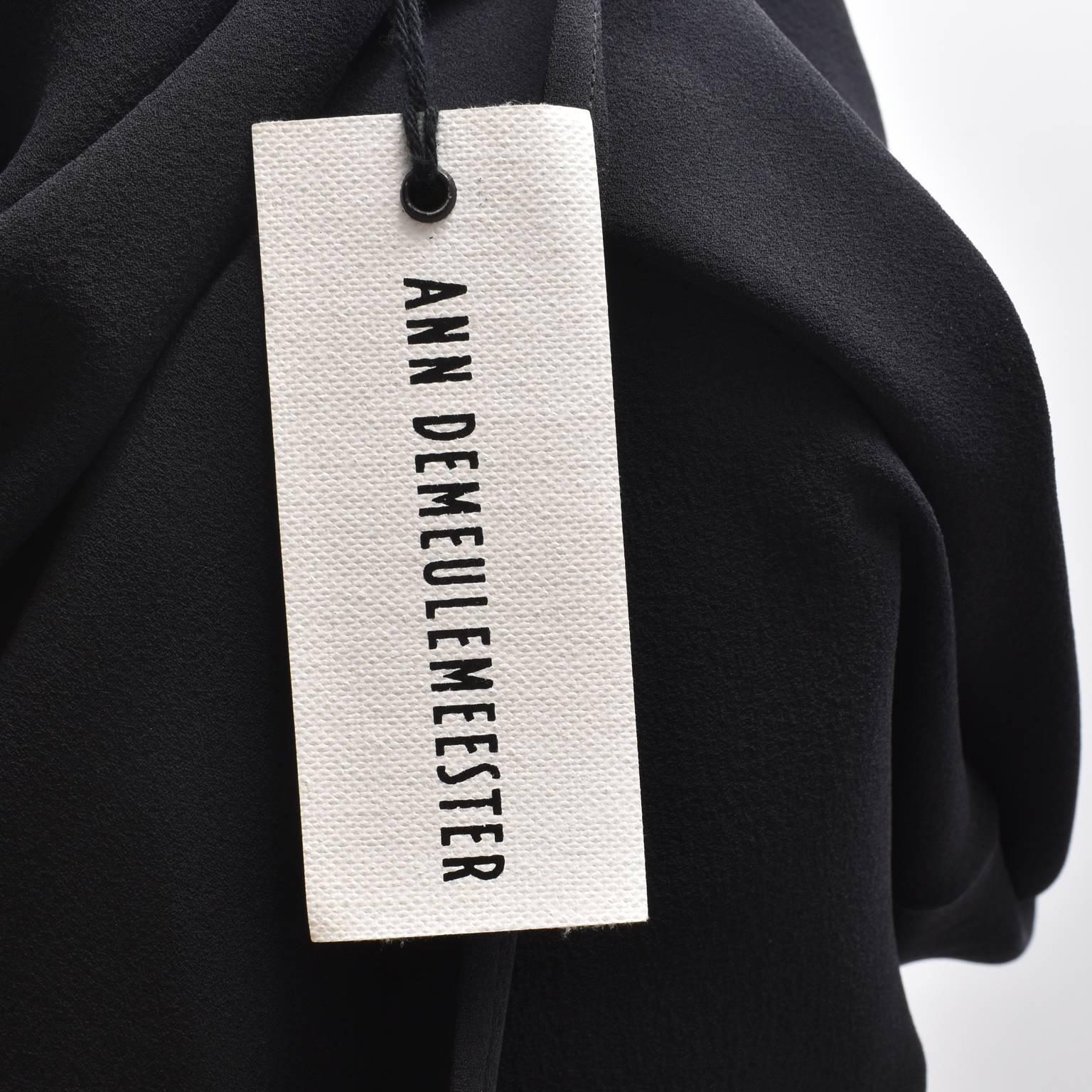 Ann Demeulemeester Black Silk Racerback Sheer Floor Length Dress  2