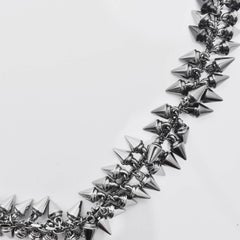 Burberry Prorsum Gunmetal Mini Spike Chain Statement Necklace 2010