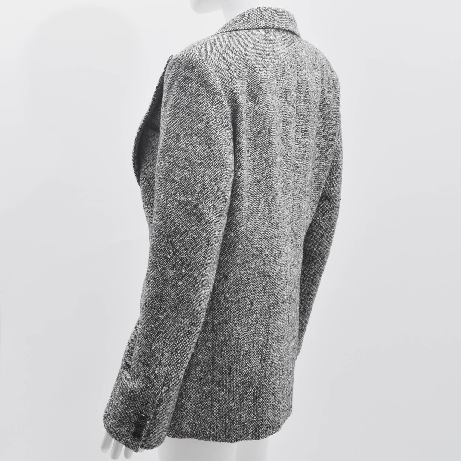 Comme des Garcons Grey and White Wool Woven Sports Jacket 2001 In Good Condition In London, GB