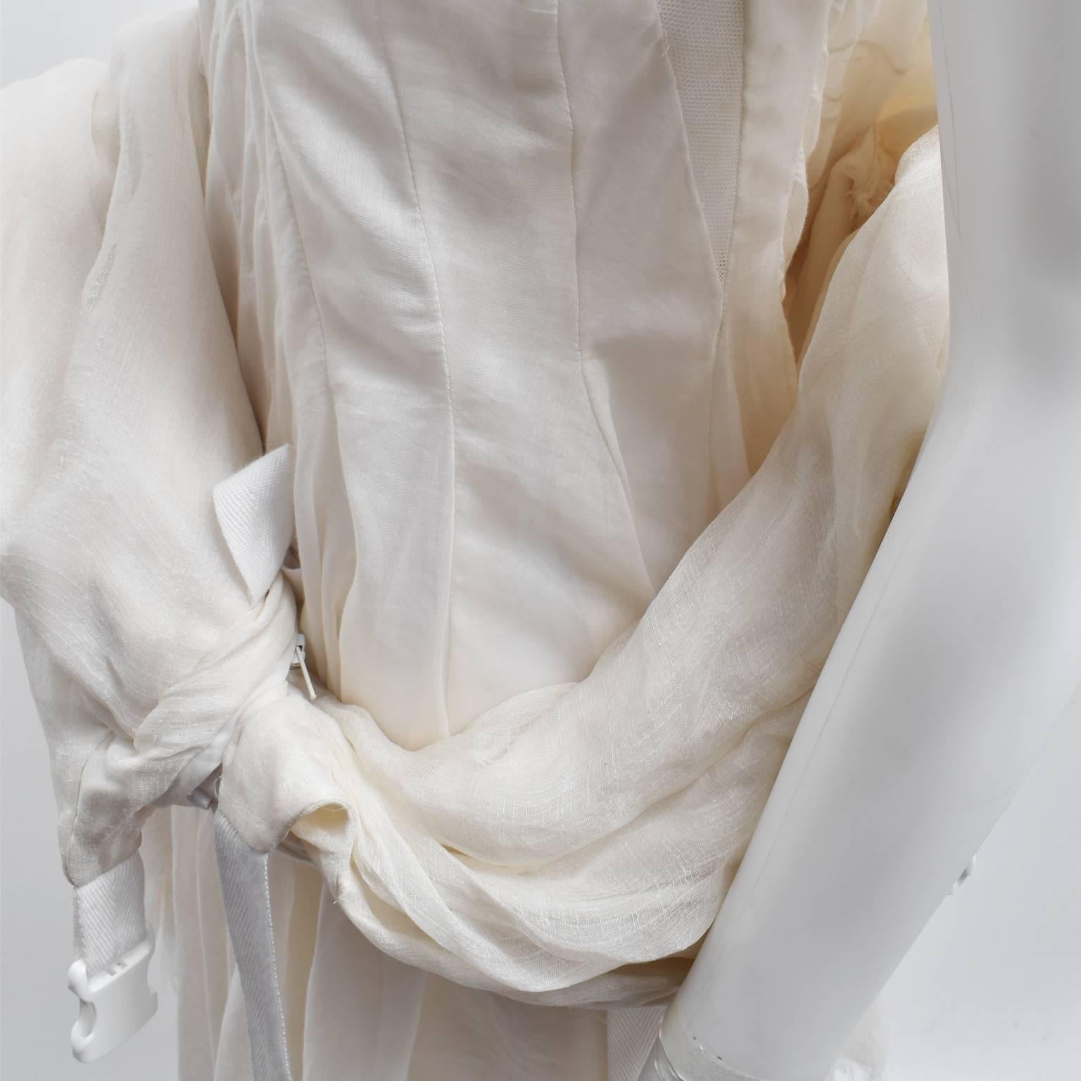 Meadham Kirchoff Cream Silk Parachute Runway Dress S/S 10 For Sale 2