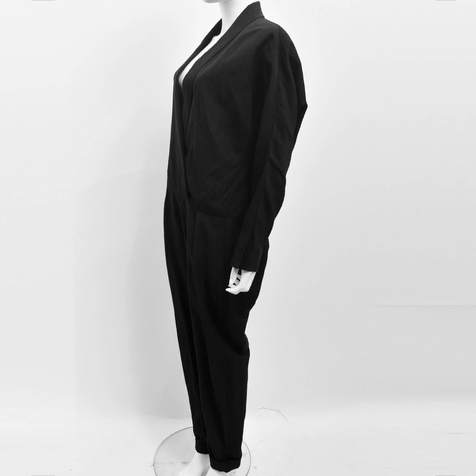 sabel Marant Black Tuxedo Wool and Linen Jumpsuit  In Good Condition In London, GB