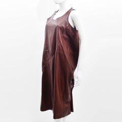 Junya Watanabe Brown Leather Sleeveless Asymmetric Dress 2011