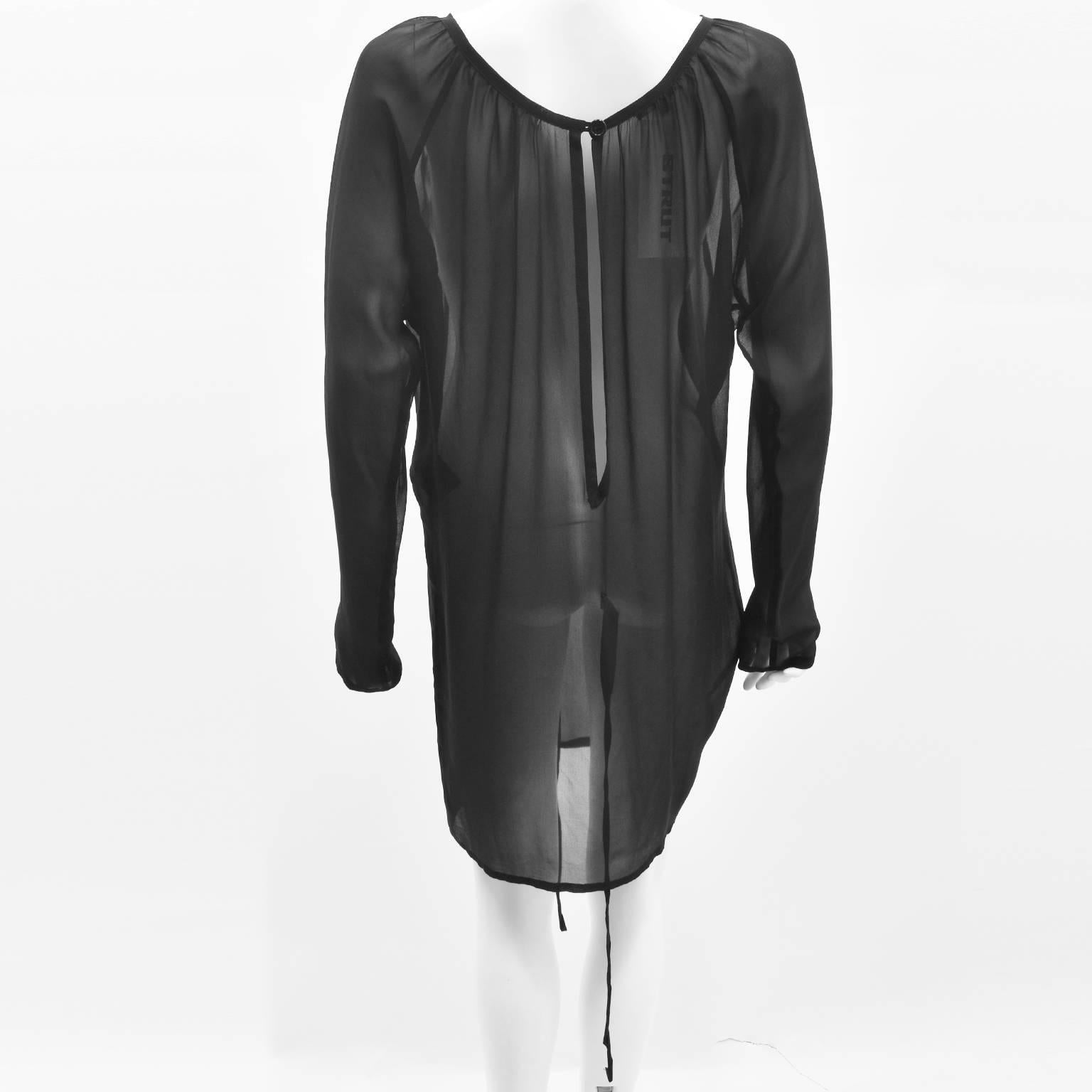 Ann Demeulemeester Black Silk Sheer Multifunction Top/Dress 1