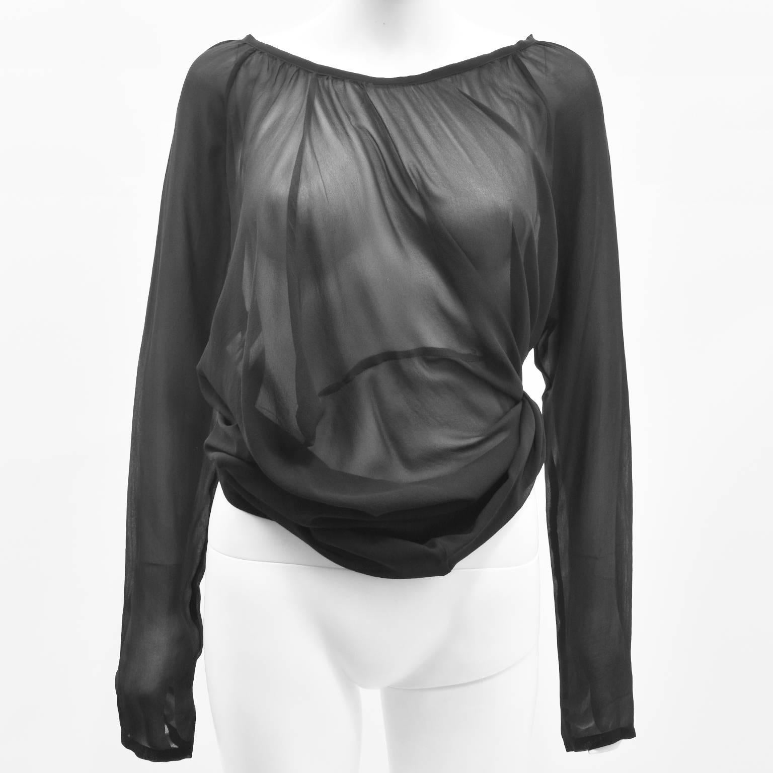 Ann Demeulemeester Black Silk Sheer Multifunction Top/Dress 2