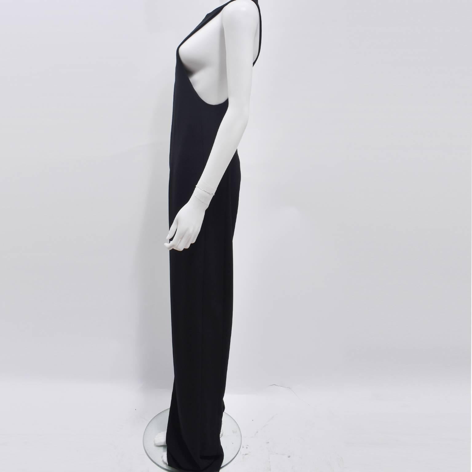 Celine Black Zip Front Sleeveless Jumpsuit  In Excellent Condition For Sale In London, GB