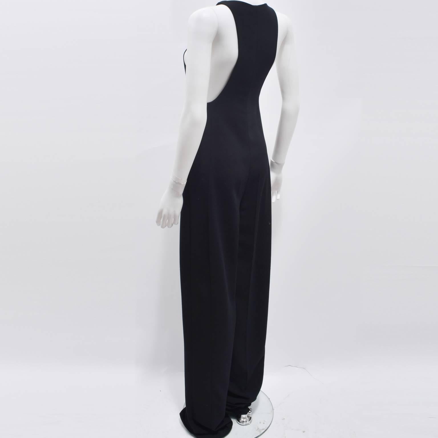Celine Black Zip Front Sleeveless Jumpsuit  For Sale 1