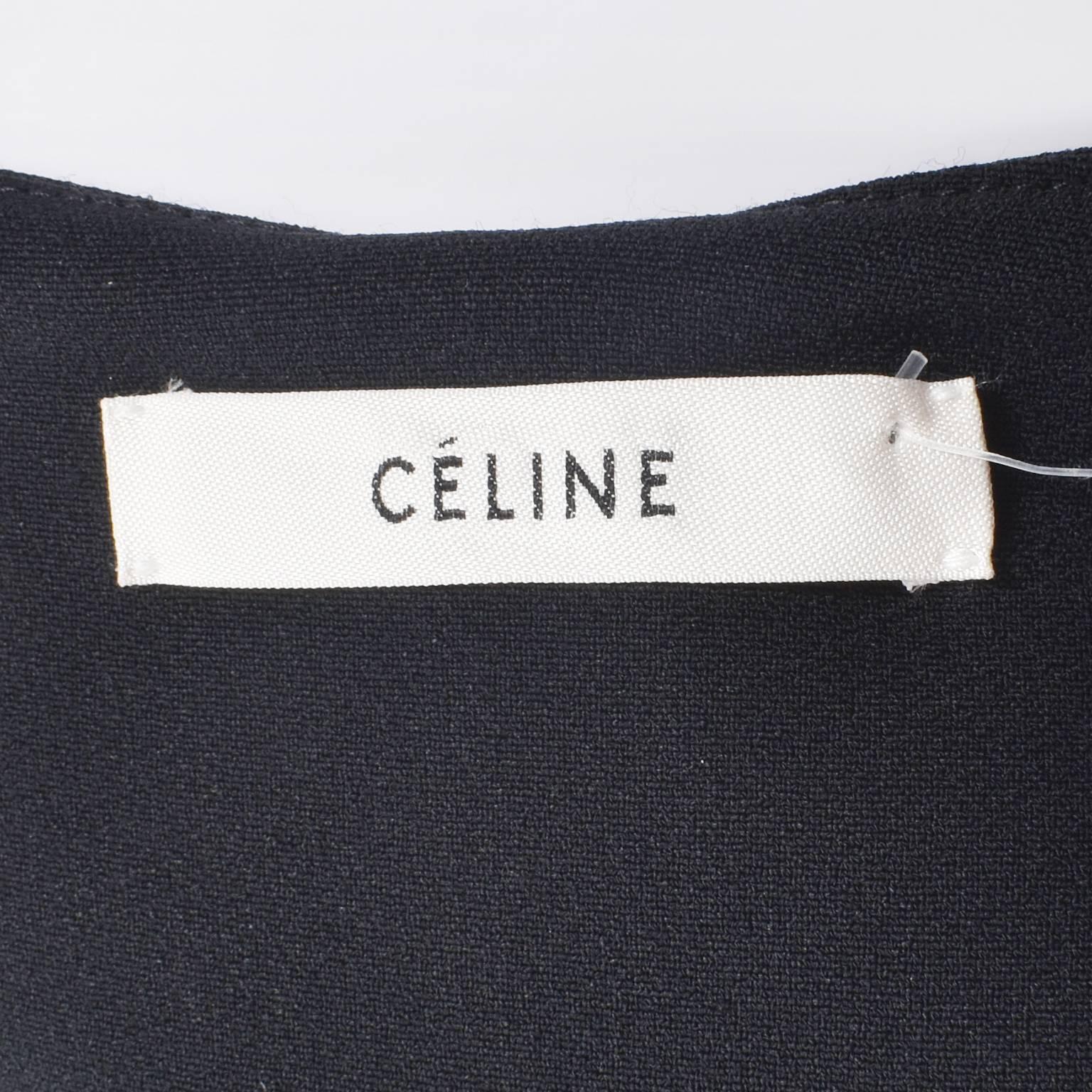 Celine Black Zip Front Sleeveless Jumpsuit  For Sale 5