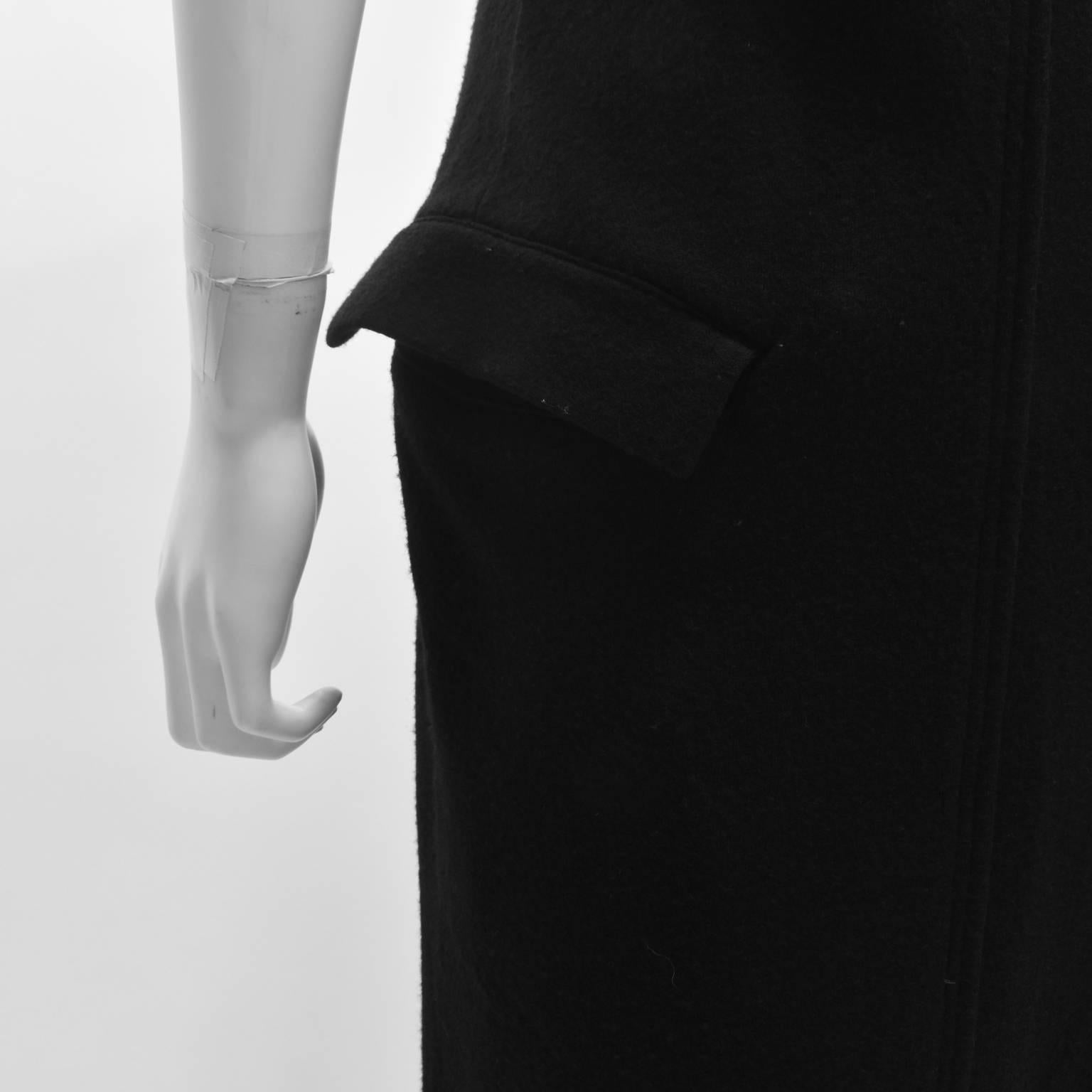 Y’s Yohji Yamamoto Black Long Dress with Multiple Pocket Details 1990’s 1