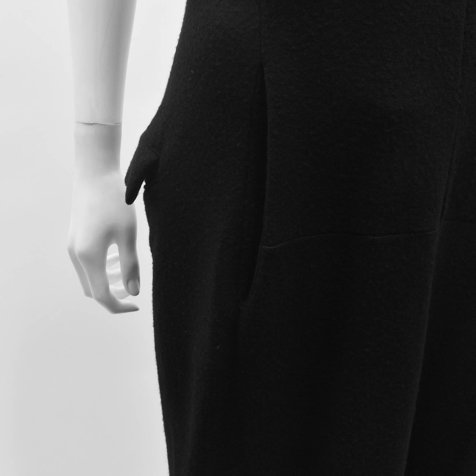 Y’s Yohji Yamamoto Black Long Dress with Multiple Pocket Details 1990’s 2