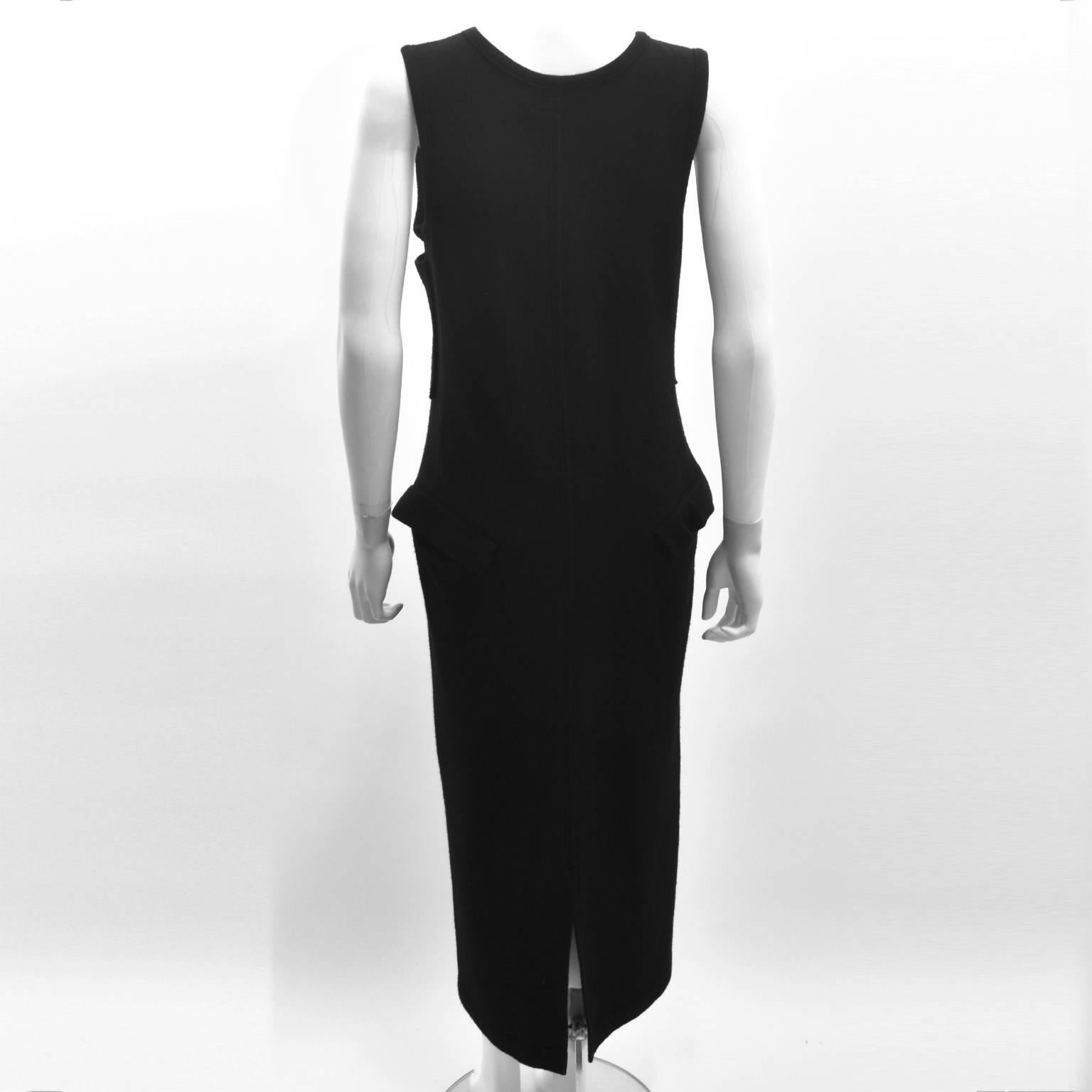 Women's Y’s Yohji Yamamoto Black Long Dress with Multiple Pocket Details 1990’s