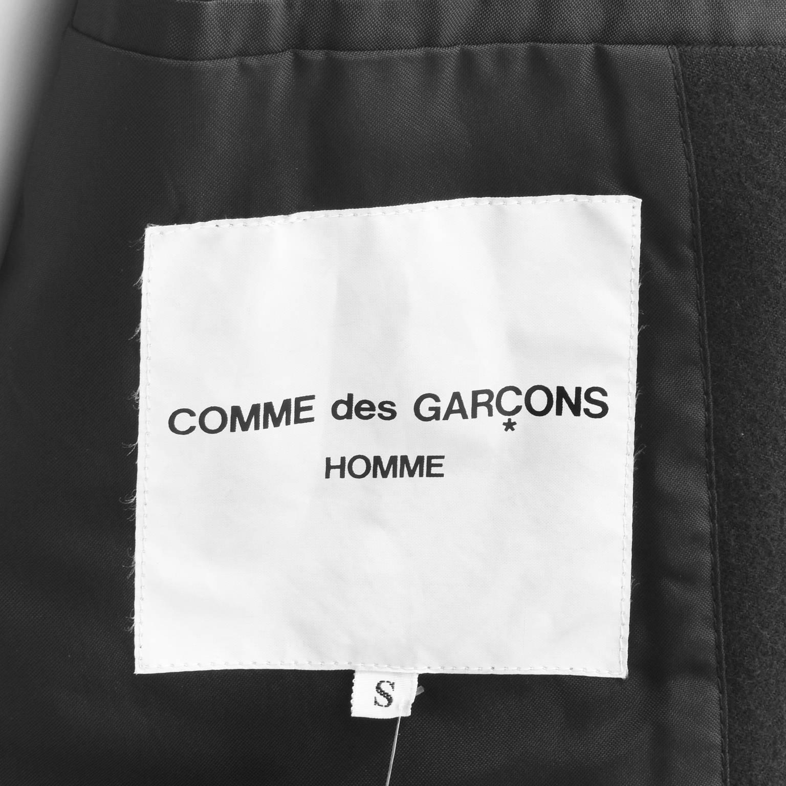 Comme des Garcons Homme Black Wool Blazer with Contrast White Zip  For Sale 4