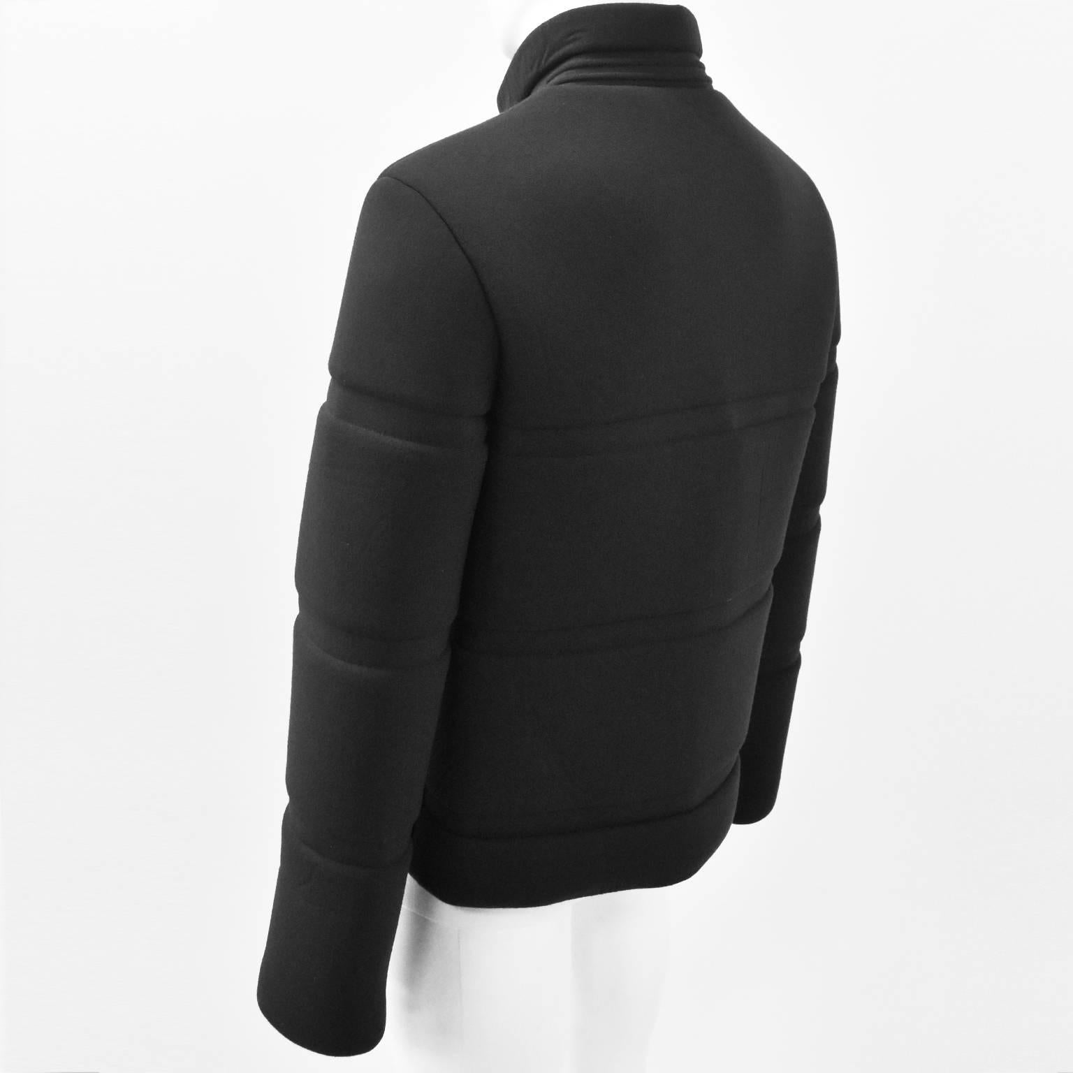 Calvin Klein Grey Neoprene-Style Geometric Structured Jacket In New Condition For Sale In London, GB