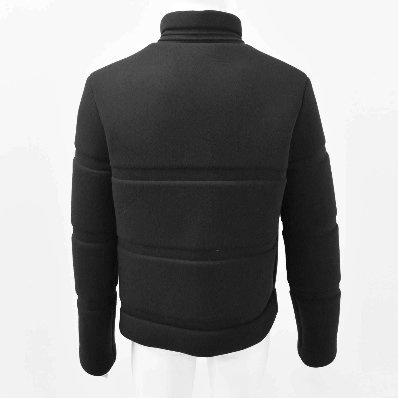 Men's Calvin Klein Grey Neoprene-Style Geometric Structured Jacket For Sale