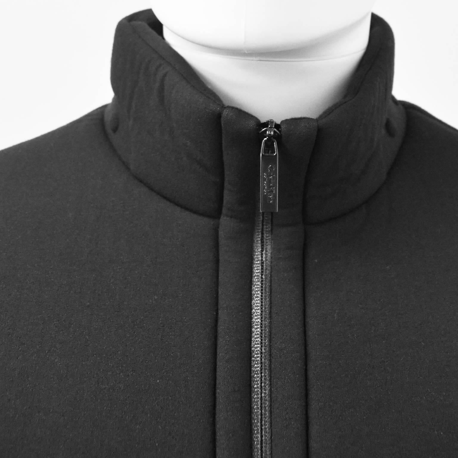 Calvin Klein Grey Neoprene-Style Geometric Structured Jacket For Sale 1