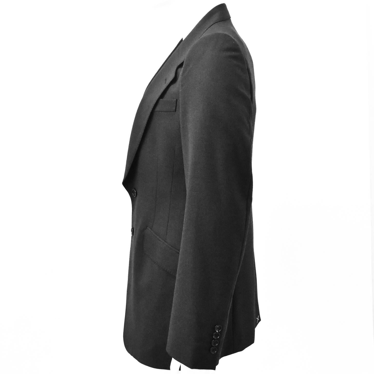 Black Alexander McQueen Dark Grey Tailored Wool Jacket For Sale