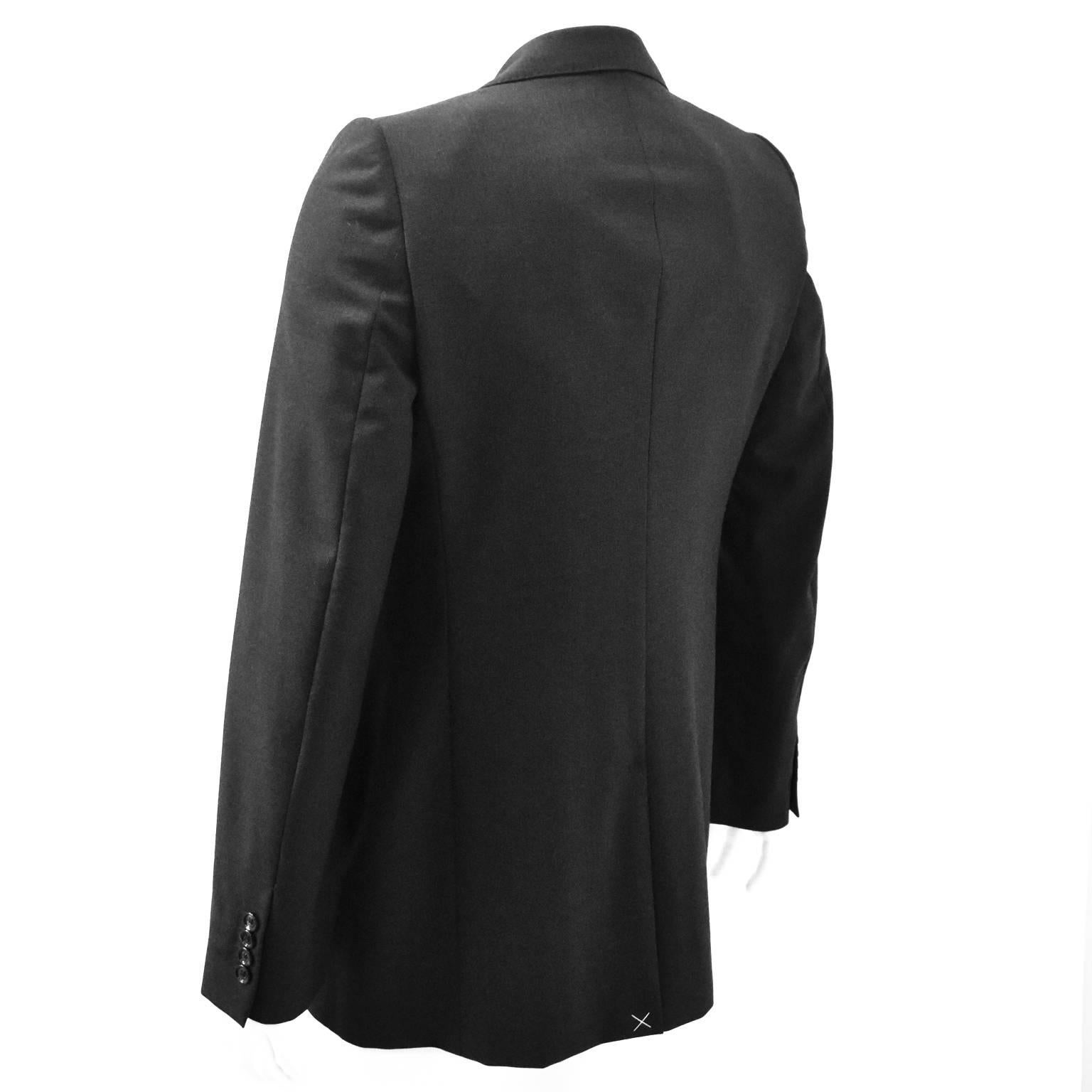 Alexander McQueen Dark Grey Tailored Wool Jacket In Excellent Condition For Sale In London, GB